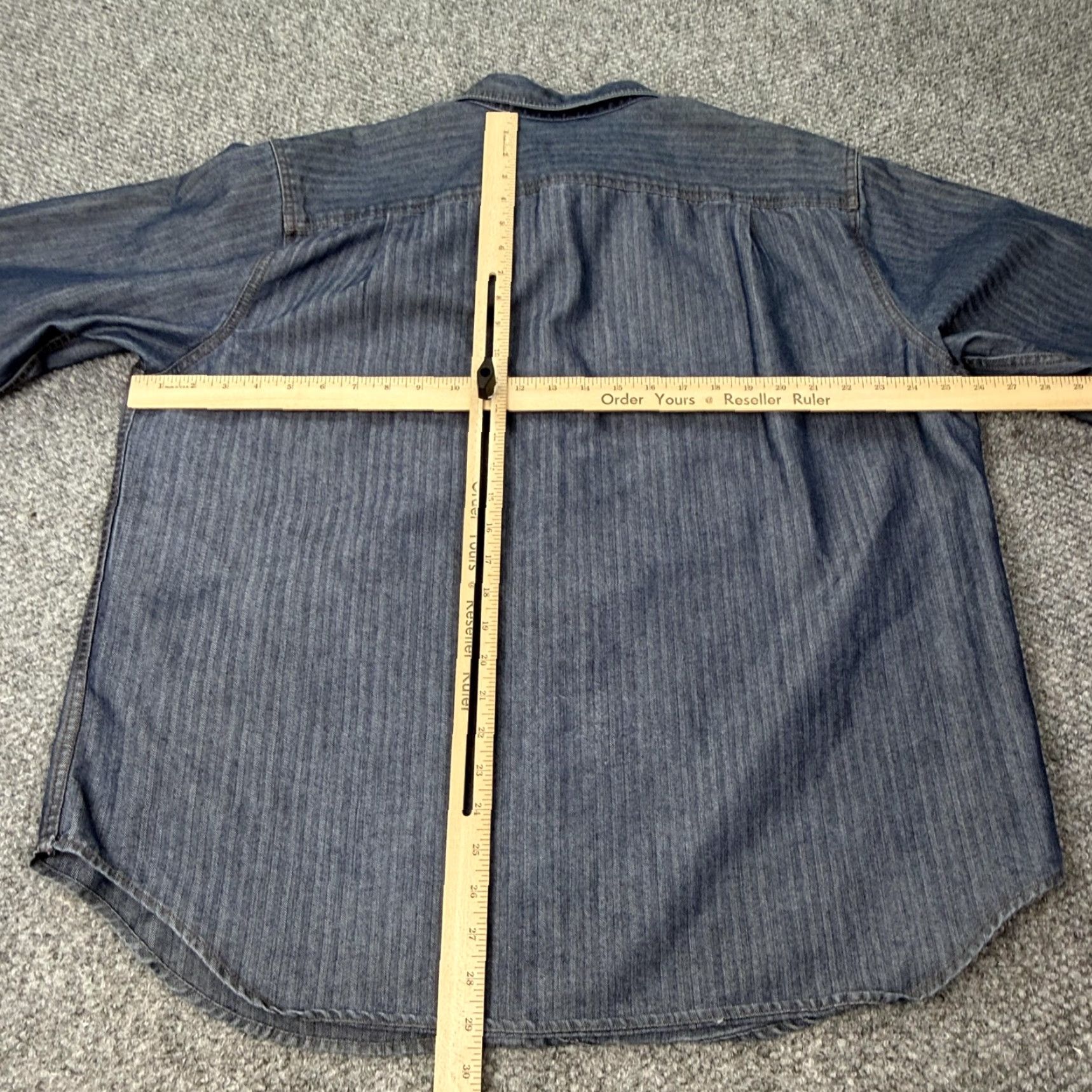 Denime VINTAGE Schmidt Workwear Shirt Mens XL Blue Herringbone Denim Long Sleeve Button Front Size US XL / EU 56 / 4 - 7 Thumbnail