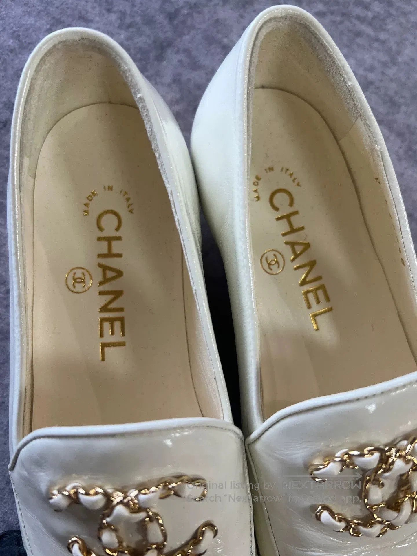 Chanel Chanel Cream Double C Logo Loafers. Size US 4 / IT 34 - 3 Thumbnail