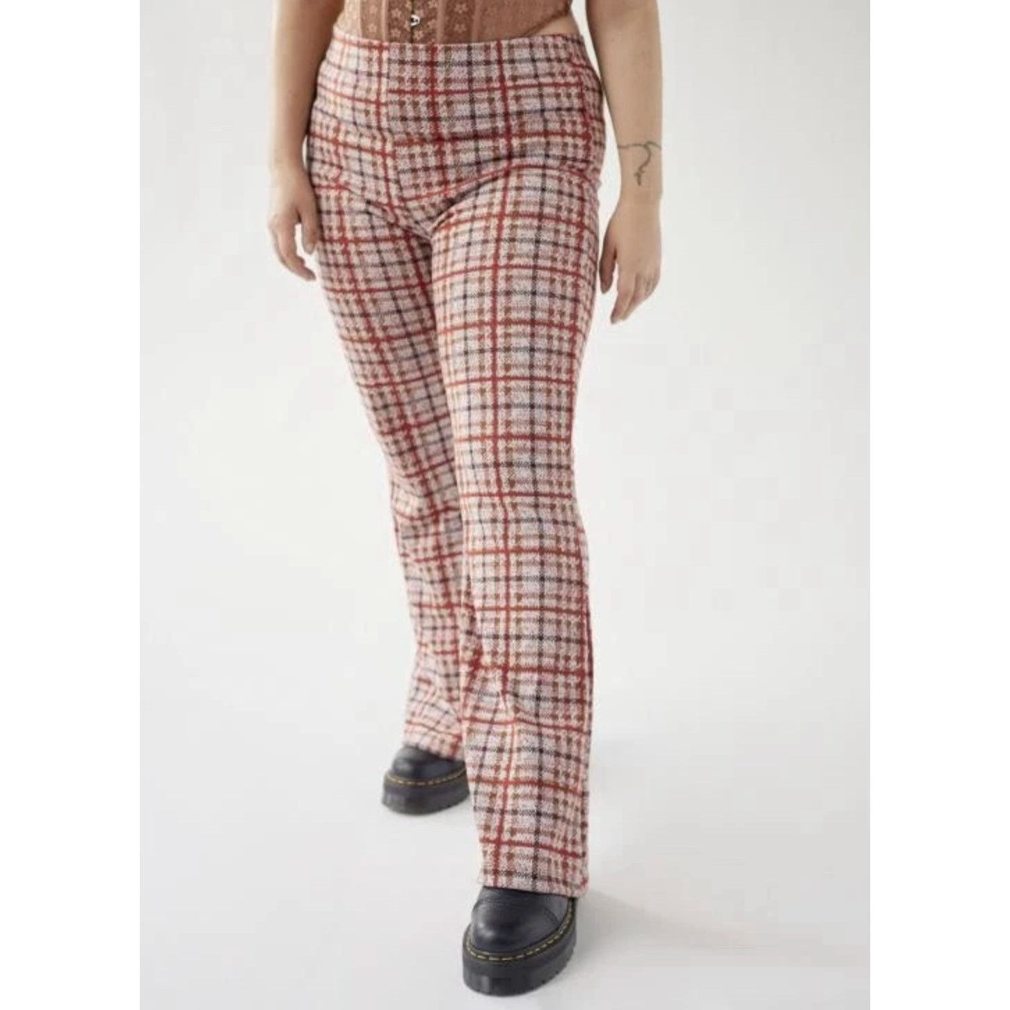 Urban Outfitters Urban Outfitters Bryn Pull On Flare Pants Plaid Pants XS Size 25" / US 0 / IT 36 - 7 Thumbnail