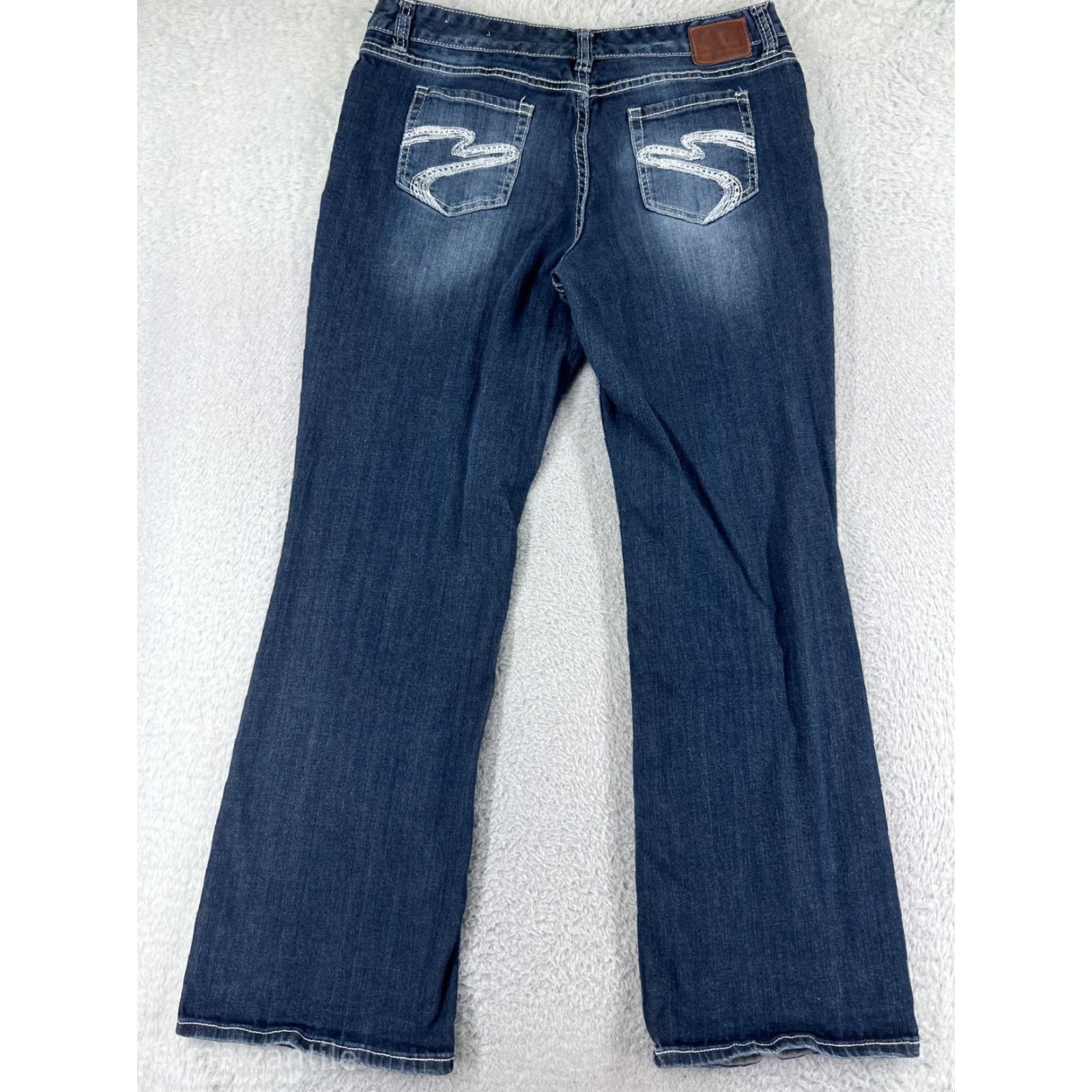 Vintage Maurices Jeans Womens 13 Blue Denim Bootcut Embroidered Cotton Blend Size 34" / US 12 / IT 48 - 2 Thumbnail