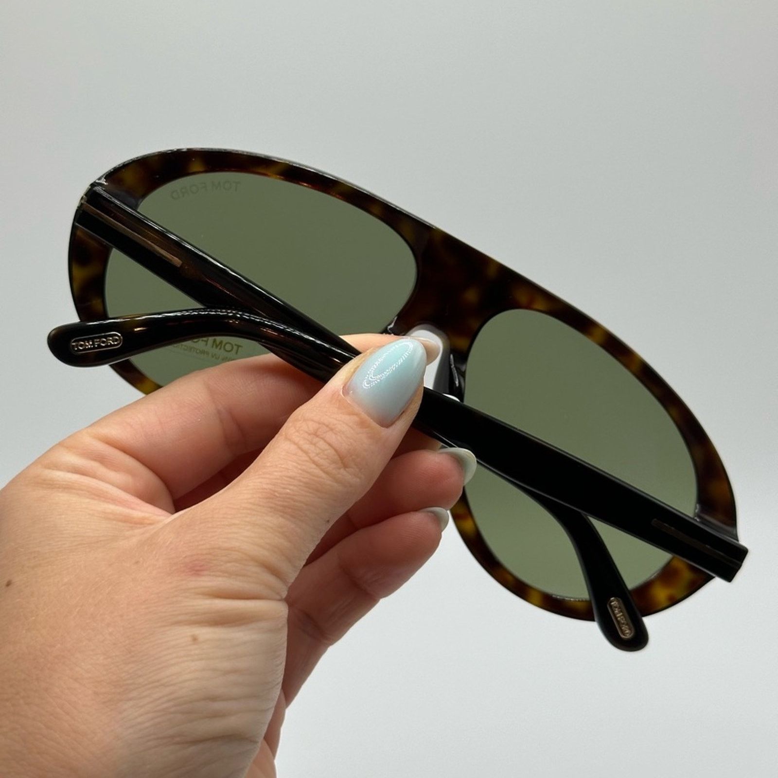 Tom Ford TOM FORD Camillo-02 FT0988/S 52N Dark Havana/Green Unisex Size ONE SIZE - 9 Thumbnail