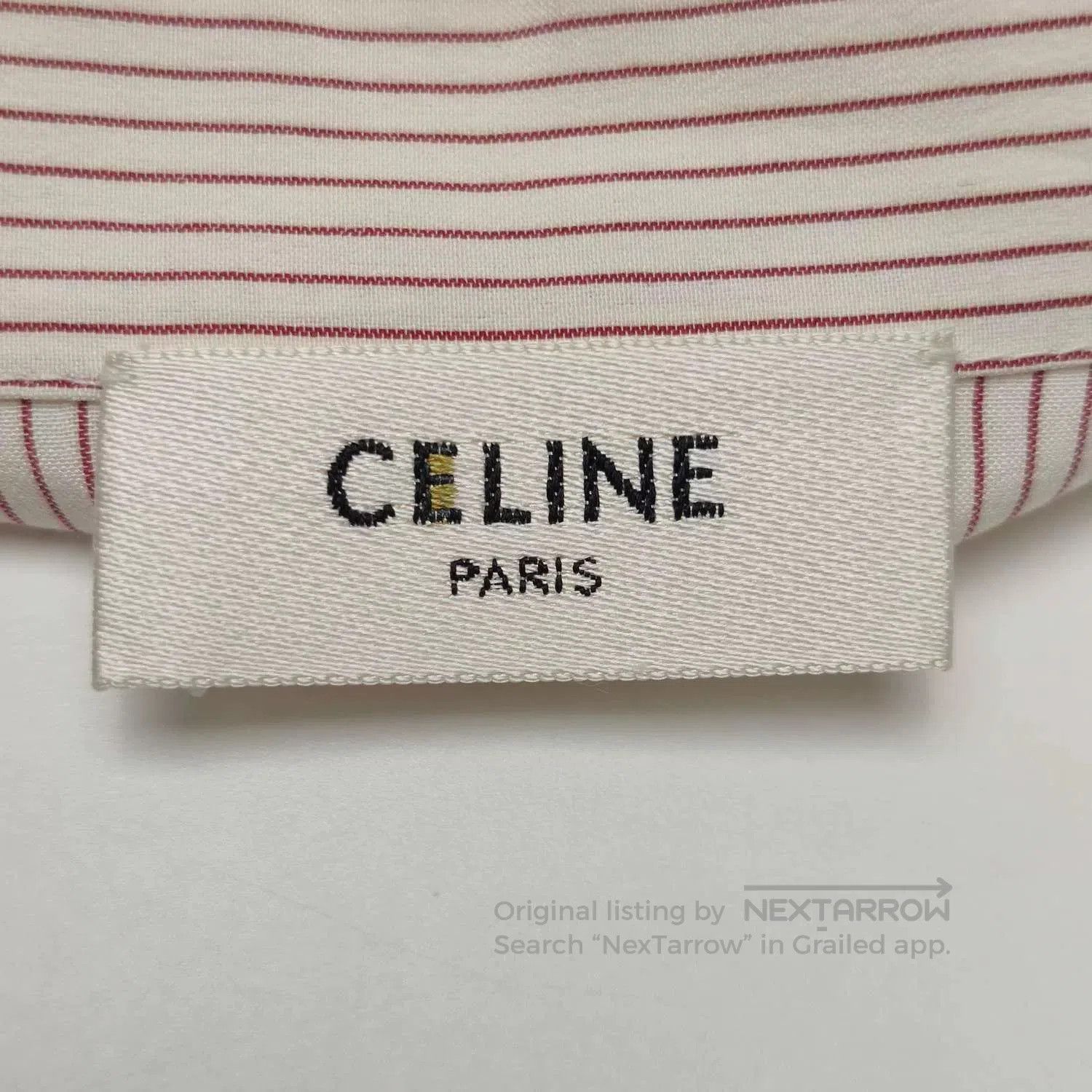Celine Silk Colorblock Stripe Shirt 38.