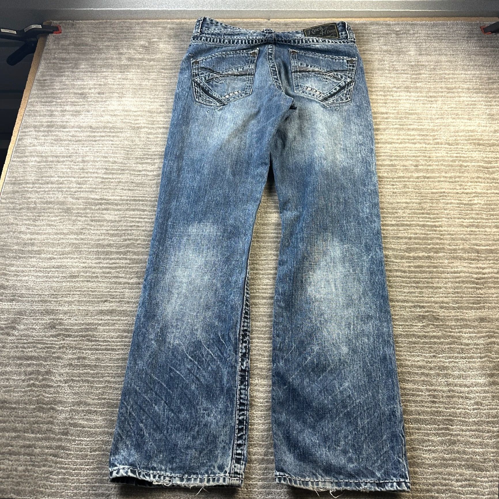 Wrangler Wrangler Jeans Mens 30x32 Blue Denim Bootcut Relaxed 5-Pocket Belt Loops Cowboy 90s Rock 47 Vintage: No Size US 30 / EU 46 - 2 Thumbnail