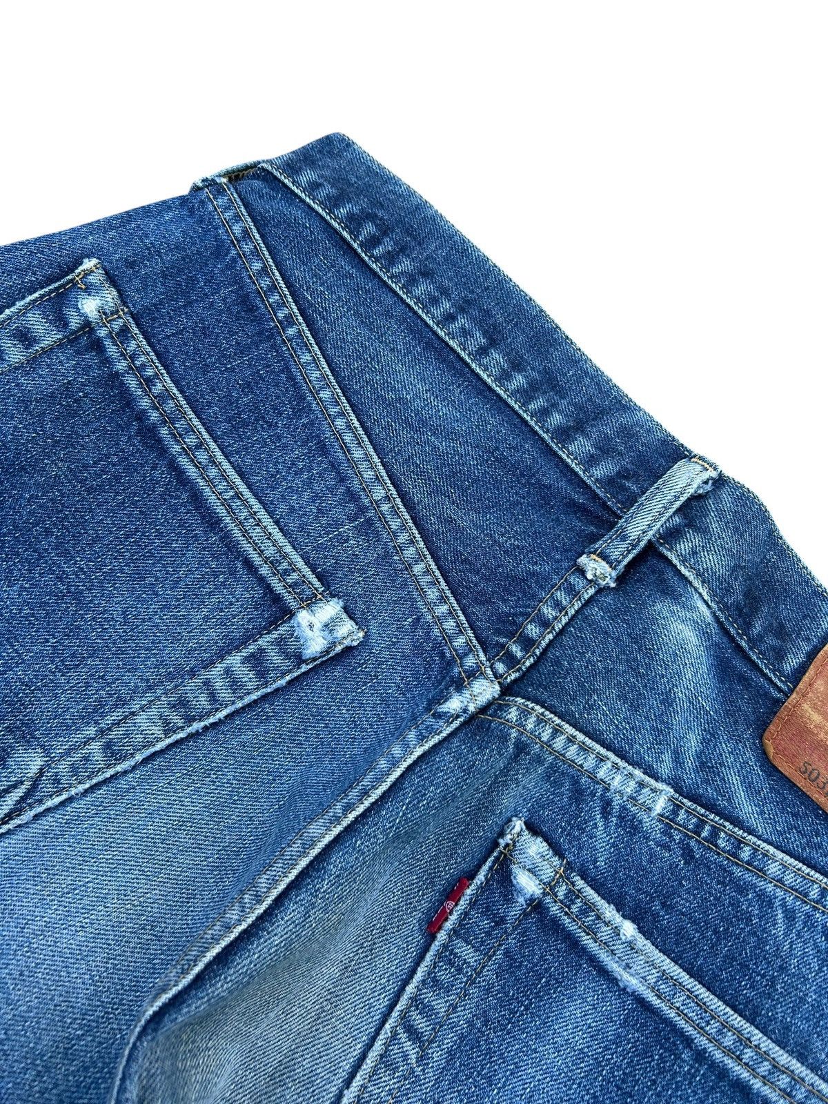 Kapital Vintage Levis Big E Selvedge Short Distressed Denim jeans Size US 33 - 11 Thumbnail
