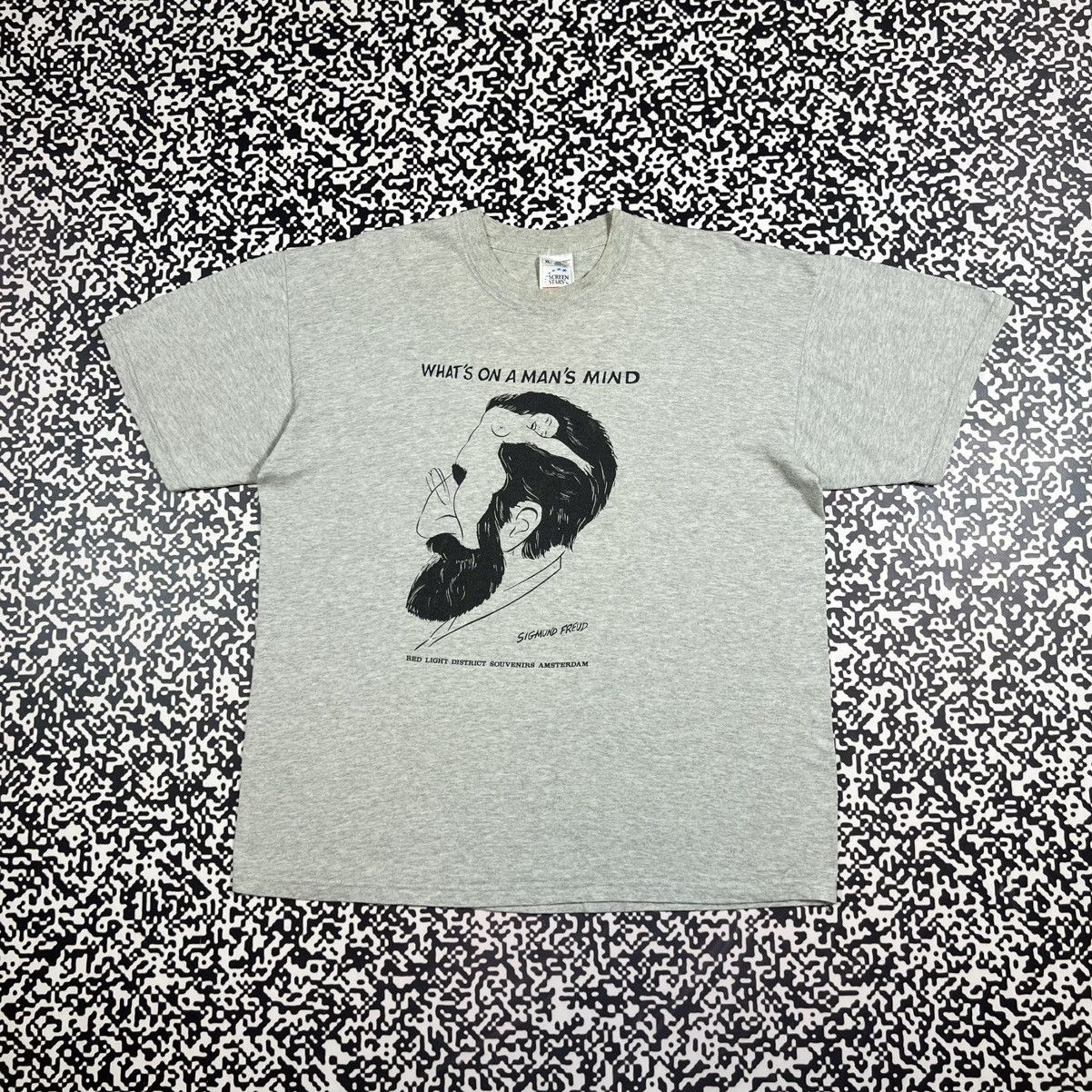 Vintage Vintage 90s Sigmund Freud Whats On Mans Mind T-shirt Size US XL / EU 56 / 4 - 1 Thumbnail