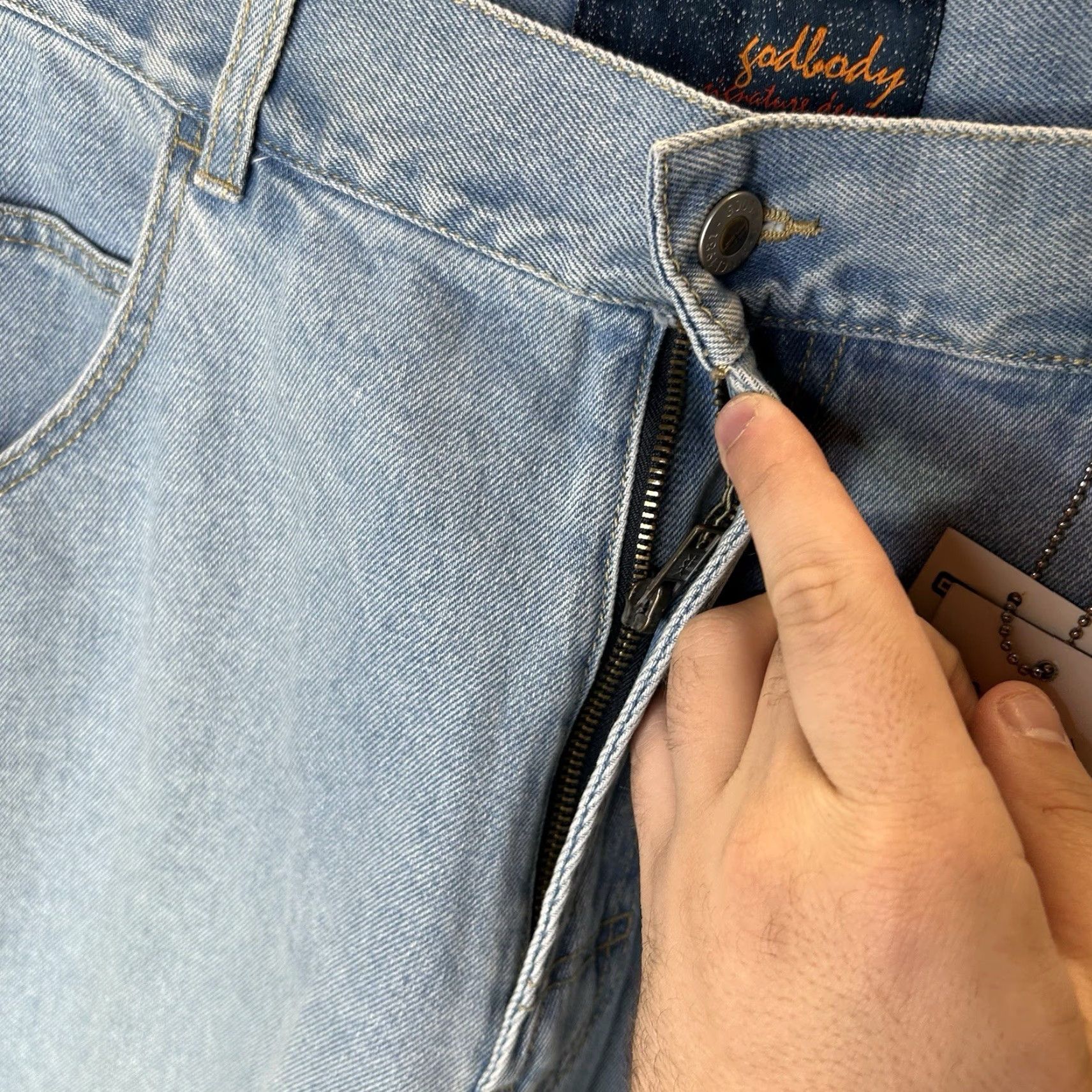 Denime VINTAGE Godbody Jeans Carpenter 36x31 Men Regular Denim Blue 5-Pocket Hip-Hop 90s Style Size US 36 / EU 52 - 5 Thumbnail