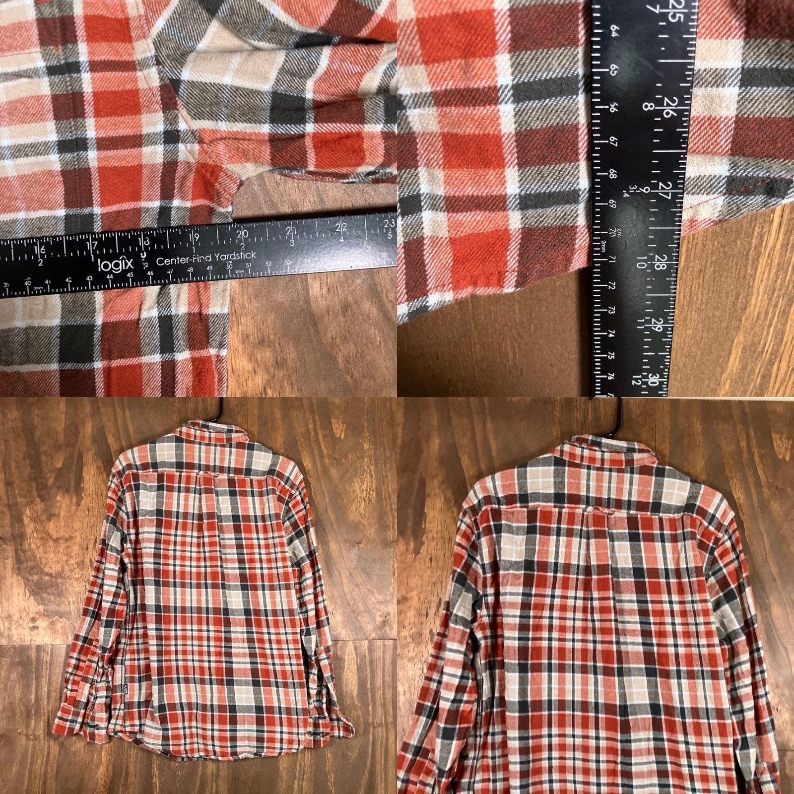 Eddie Bauer VINTAGE Eddie Bauer Mens Shirt Orange Plaid Flannel Button-Down Long Sleeve Large Size US L / EU 52-54 / 3 - 8 Thumbnail