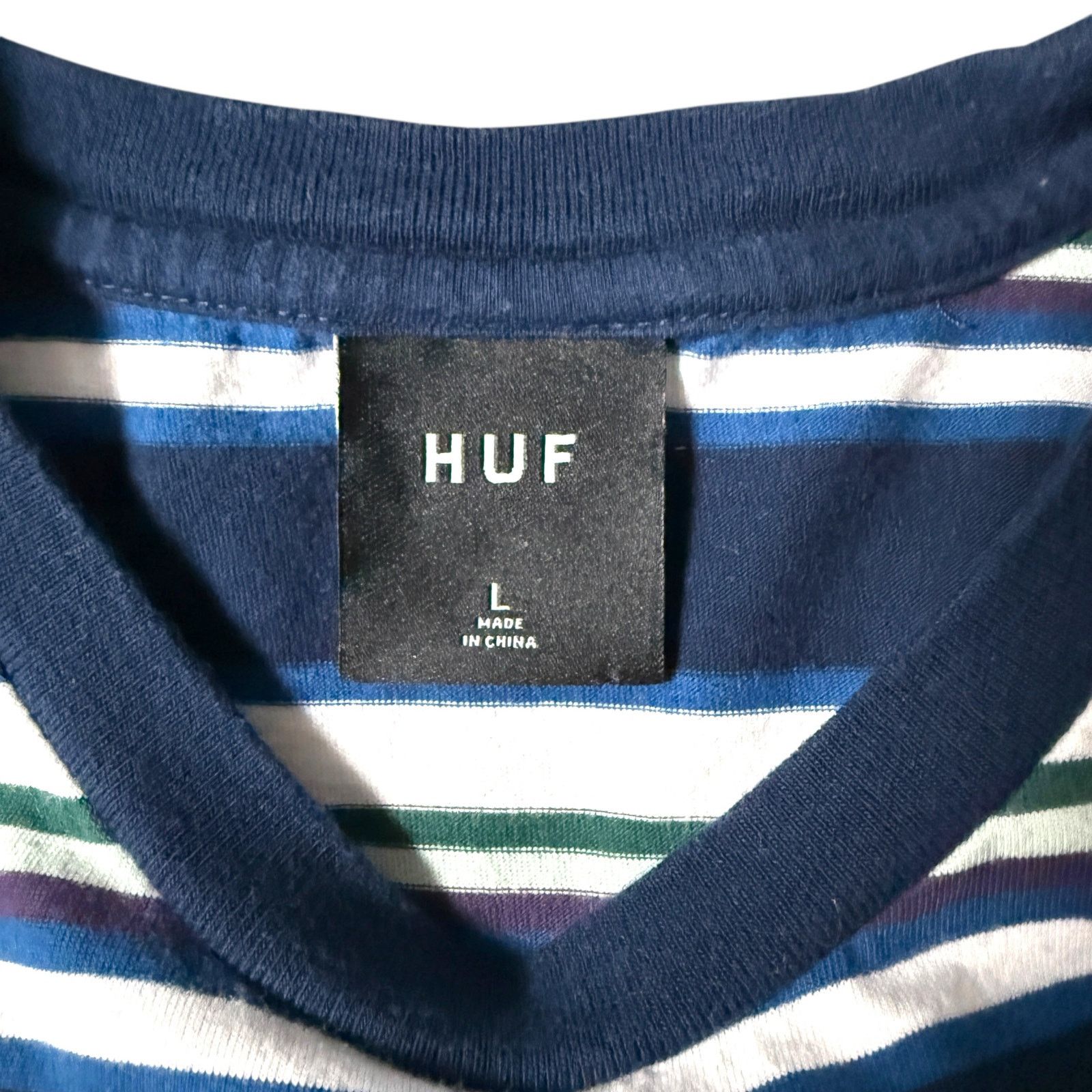 Huf HUF Worldwide Multicolored Striped SS Top Men’s L - Skater Size US L / EU 52-54 / 3 - 11 Thumbnail