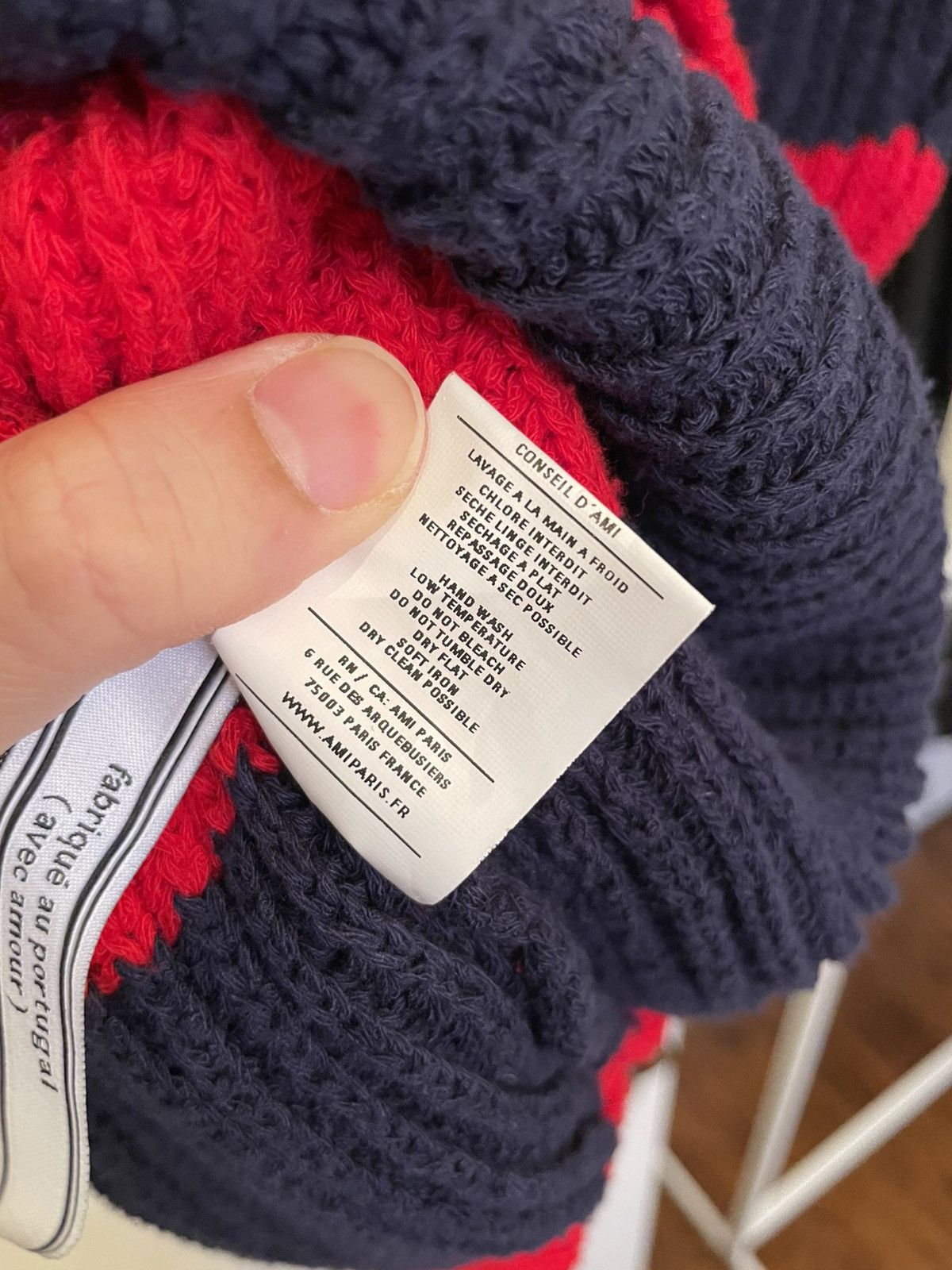 AMI ami Cotton knit sweater navy red Size US M / EU 48-50 / 2 - 5 Thumbnail
