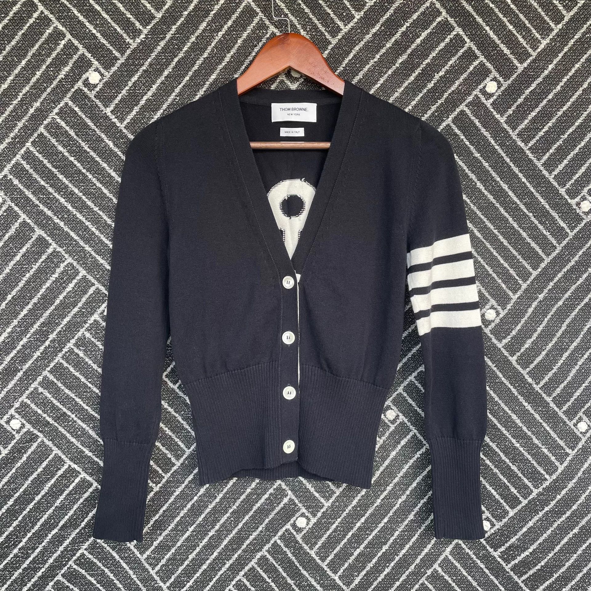 Thom Browne thom browne navy anchor cardigan sweater Size US S / EU 44-46 / 1 - 1 Thumbnail