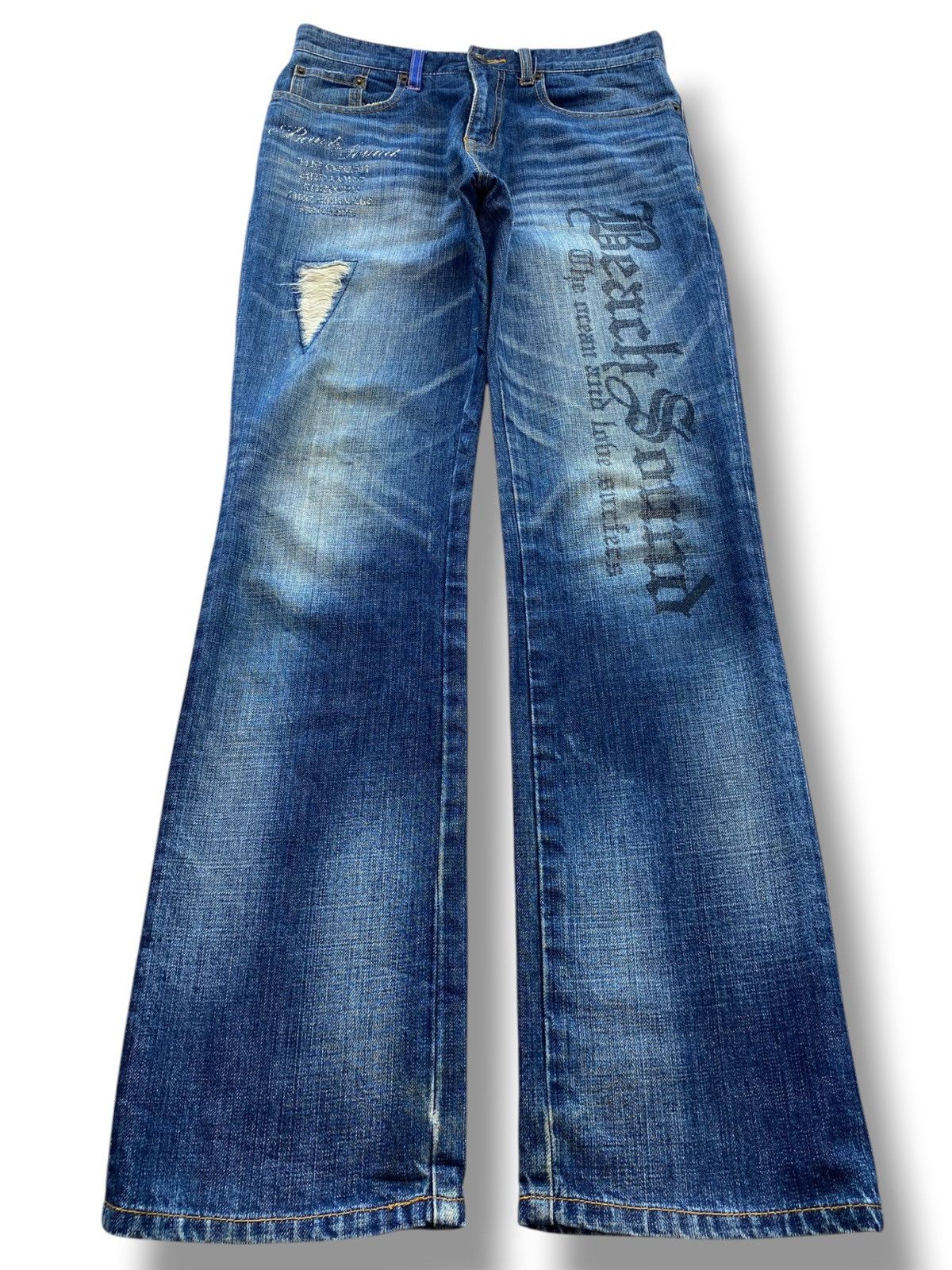 Japanese Brand Japanese Brand Faded Wash Whiskered Style Straight Leg Jeans Size US 31 - 1 Thumbnail