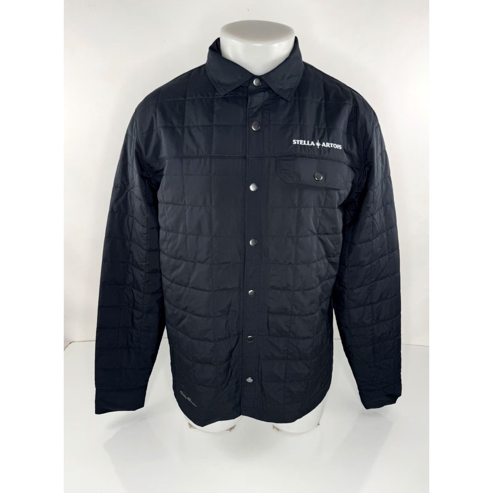 Eddie Bauer Stella Artois / Eddie Bauer - Embroidered Mens M Quilted Jacket - EXCELLENT Shirt Jacket Mens M Black Quilted Insulated棒 Size US M / EU 48-50 / 2 - 2 Thumbnail