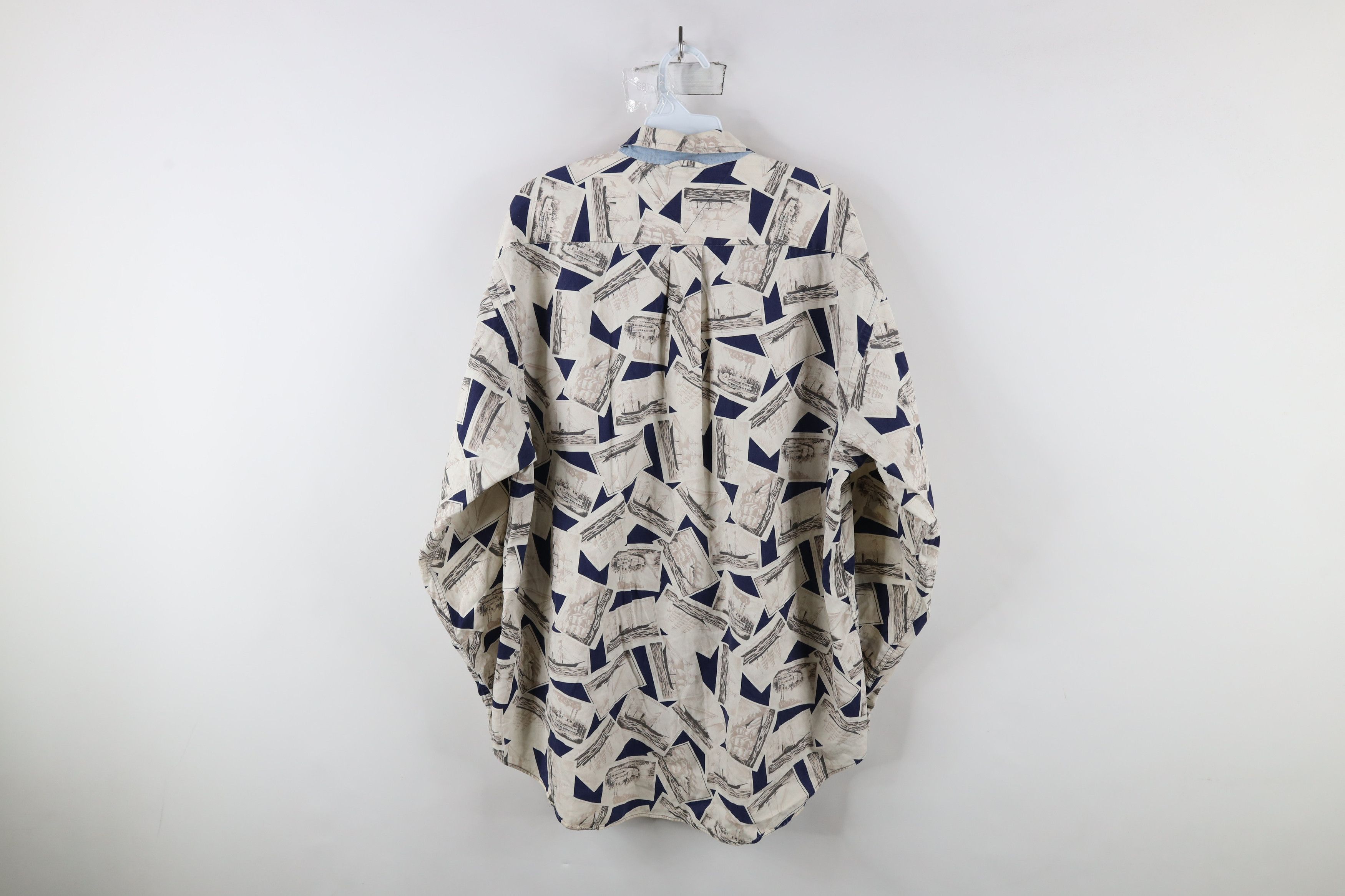 Tommy Hilfiger × Vintage Vintage 90s Tommy Hilfiger All Over Print Button Down Shirt Size US L / EU 52-54 / 3 - 11 Thumbnail