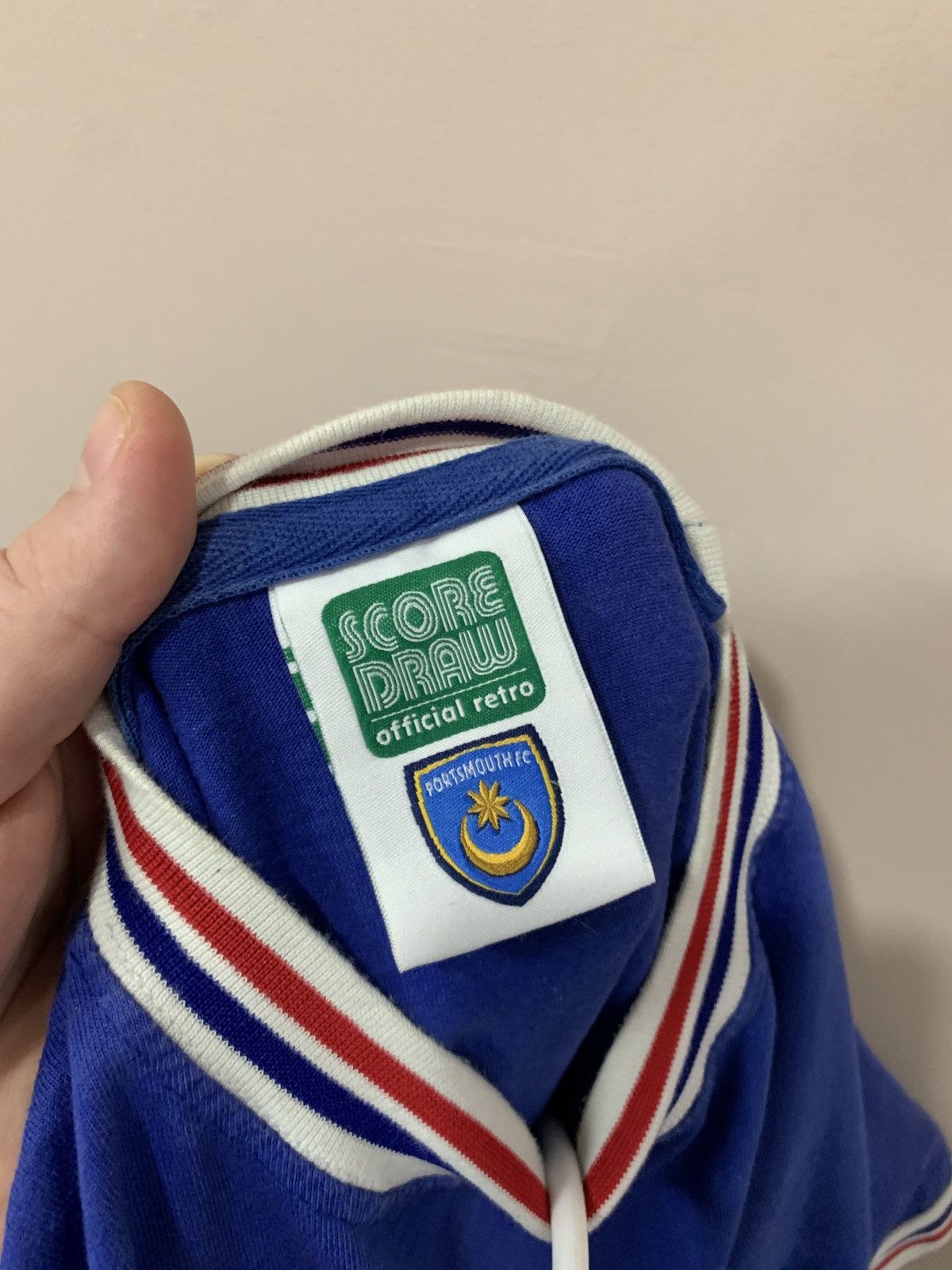 Vintage Portsmouth Home Football Shirt Retro Score Draw Soccer Size US M / EU 48-50 / 2 - 6 Thumbnail