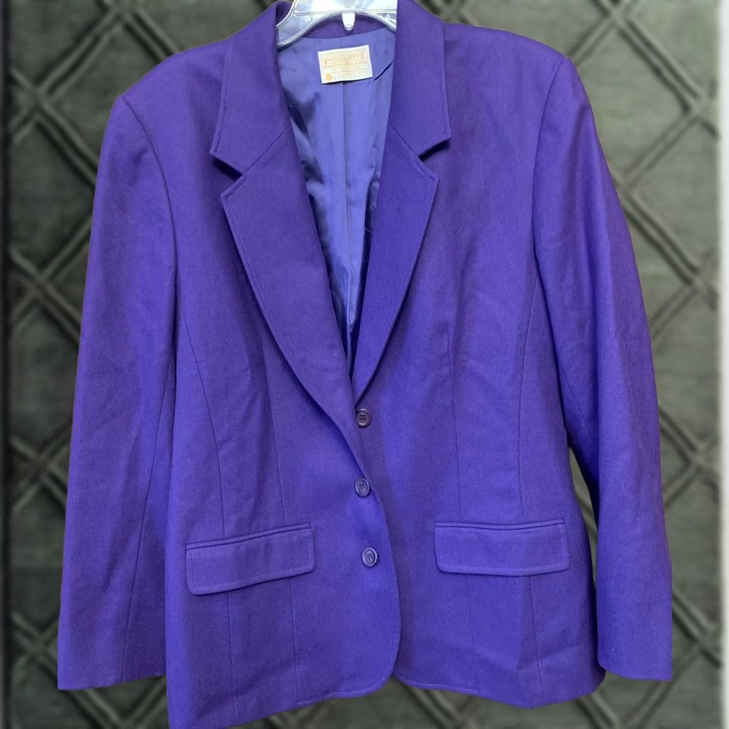 Pendleton VINTAGE Pendleton Blazer Jacket Lined wool Suit Coat Purple Sz 14 L/S Med/Large? Size XL / US 12-14 / IT 48-50 - 1 Thumbnail