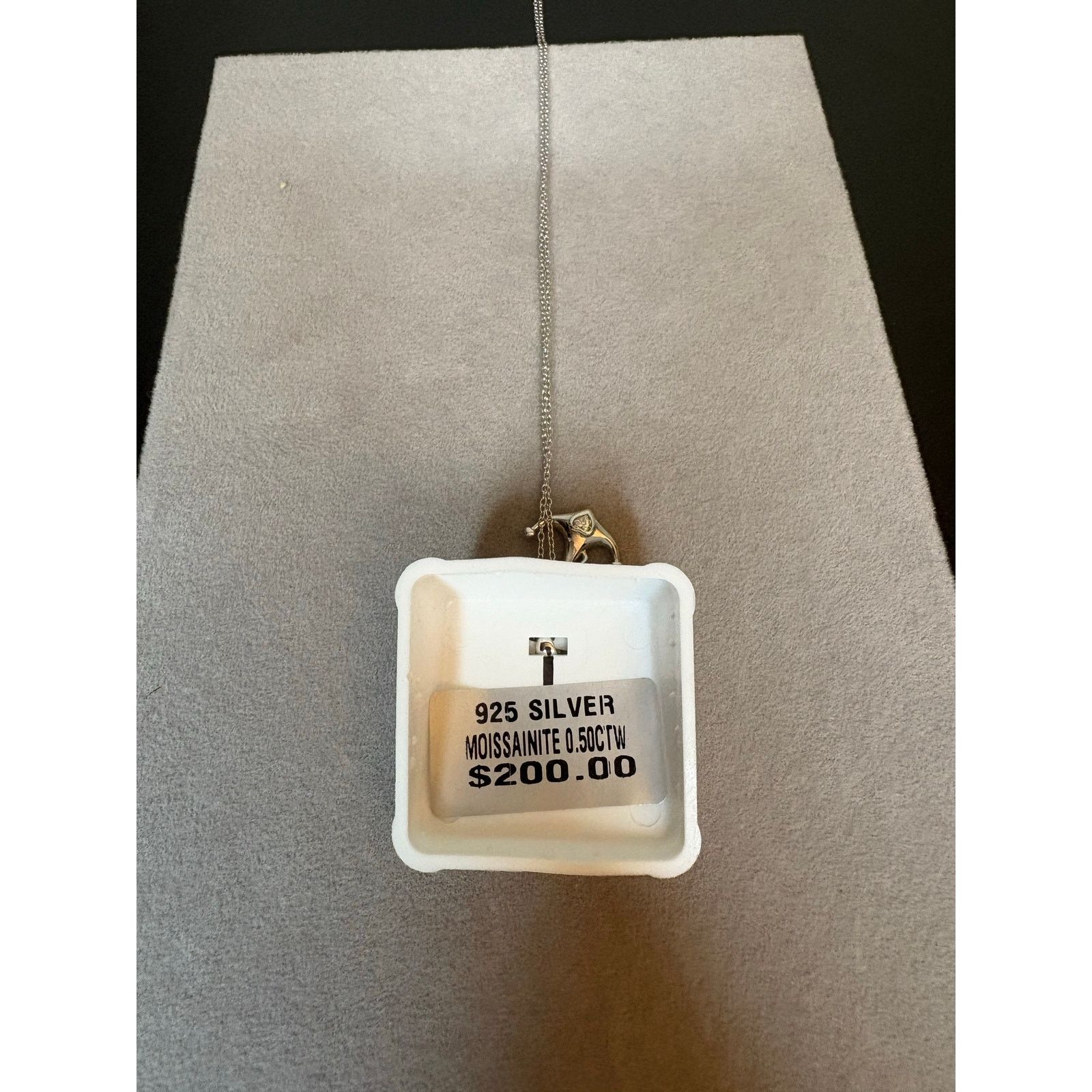 Jewelry Women's .5ct Moissanite 925 Sterling Silver Anchor Necklace Size ONE SIZE - 2 Thumbnail