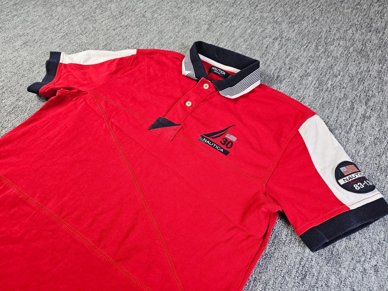 Nautica Nautica Slim Fit Polo USA Flag 30th Anniversary Red Cotton M Size US M / EU 48-50 / 2 - 1 Thumbnail