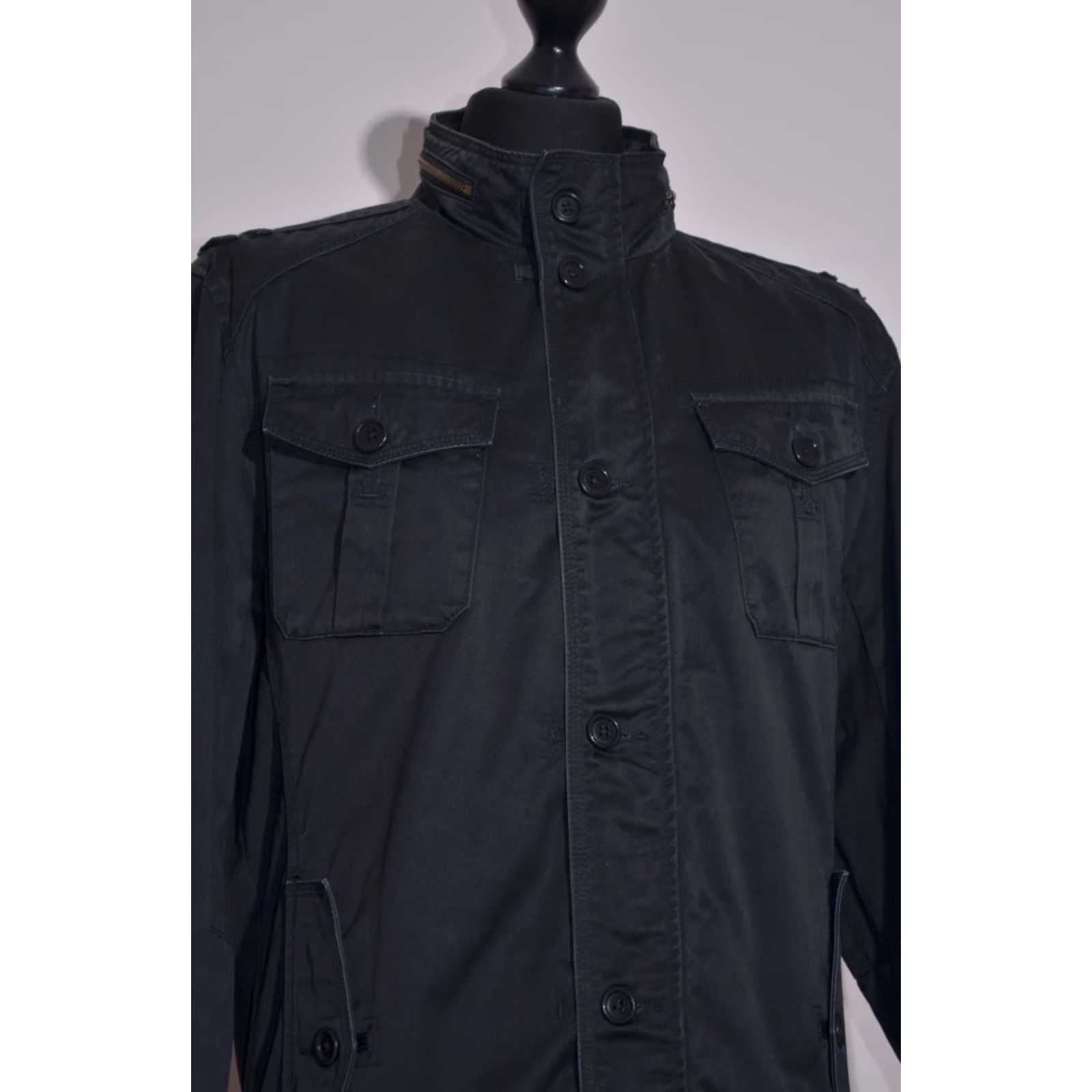 Ted Baker Ted Baker Mens Black Military Jacket Lightweight Cotton Utility Coat Sz 5 Size US S / EU 44-46 / 1 - 2 Thumbnail