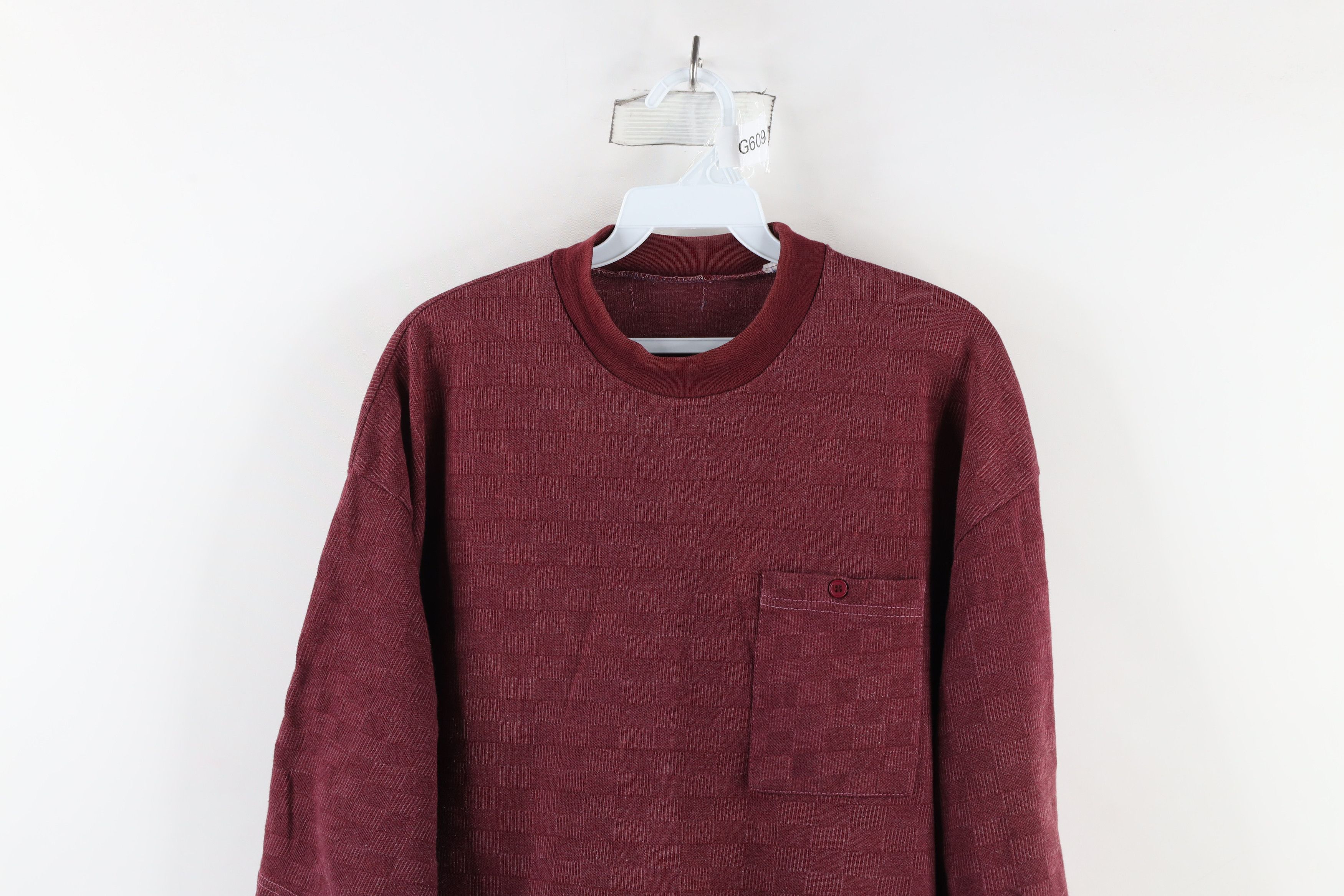 Vintage Vintage 90s Streetwear Fit Checkered Knit Pocket T-Shirt Red Size US L / EU 52-54 / 3 - 2 Thumbnail
