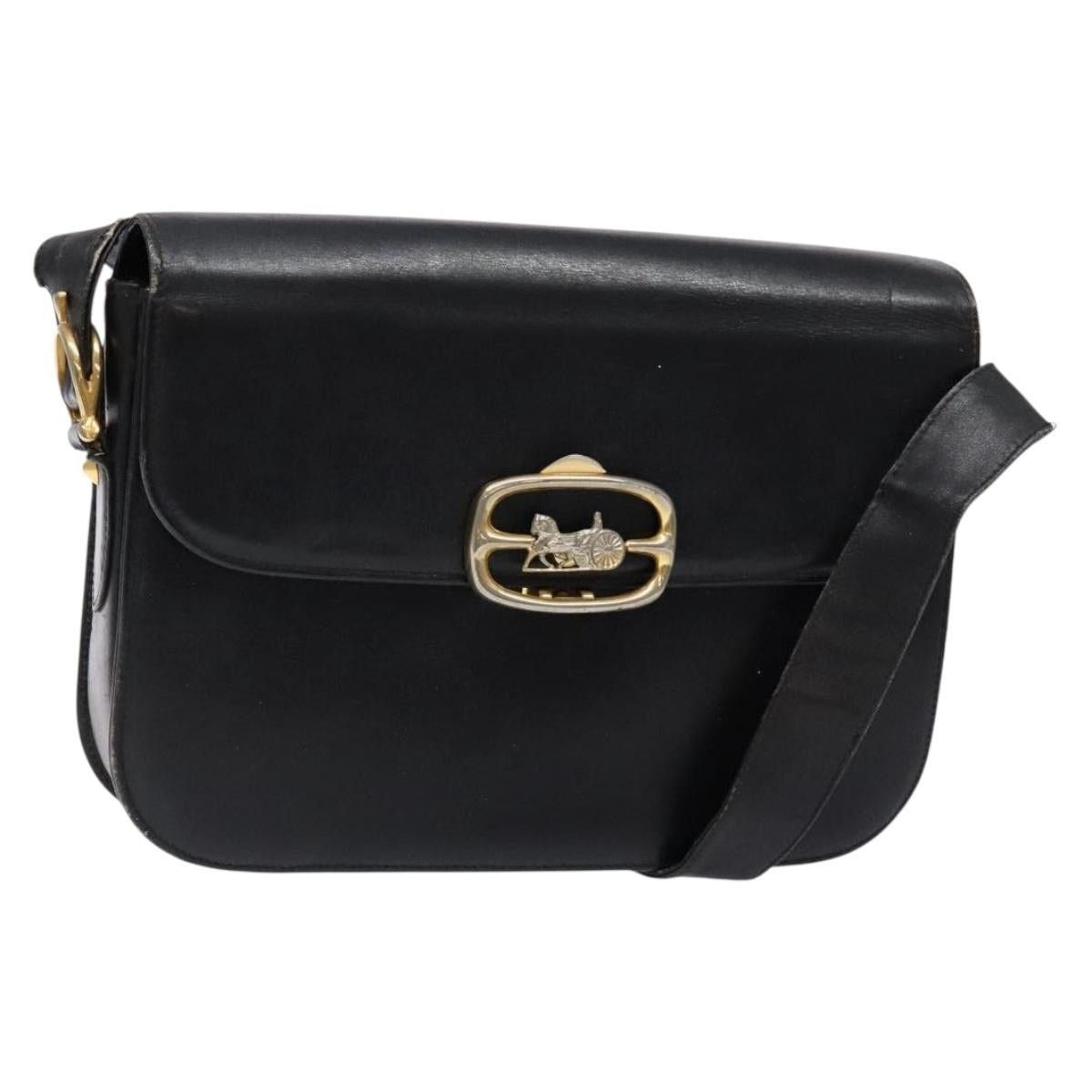 Celine CELINE Shoulder Bag Leather Black Gold Size ONE SIZE - 1 Thumbnail