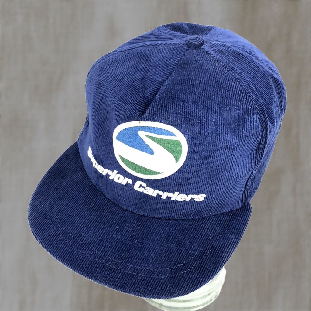 Vintage Vintage Superior Carriers Trucker Hat Cap Blue Corduroy SnapBack 80s Trucking US Size ONE SIZE - 1 Thumbnail