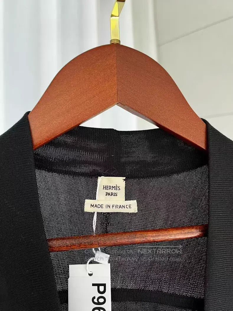 Hermes Hermes Black Mulberry Silk Knit Cardigan Size XXS / US 00 / IT 34 - 3 Thumbnail