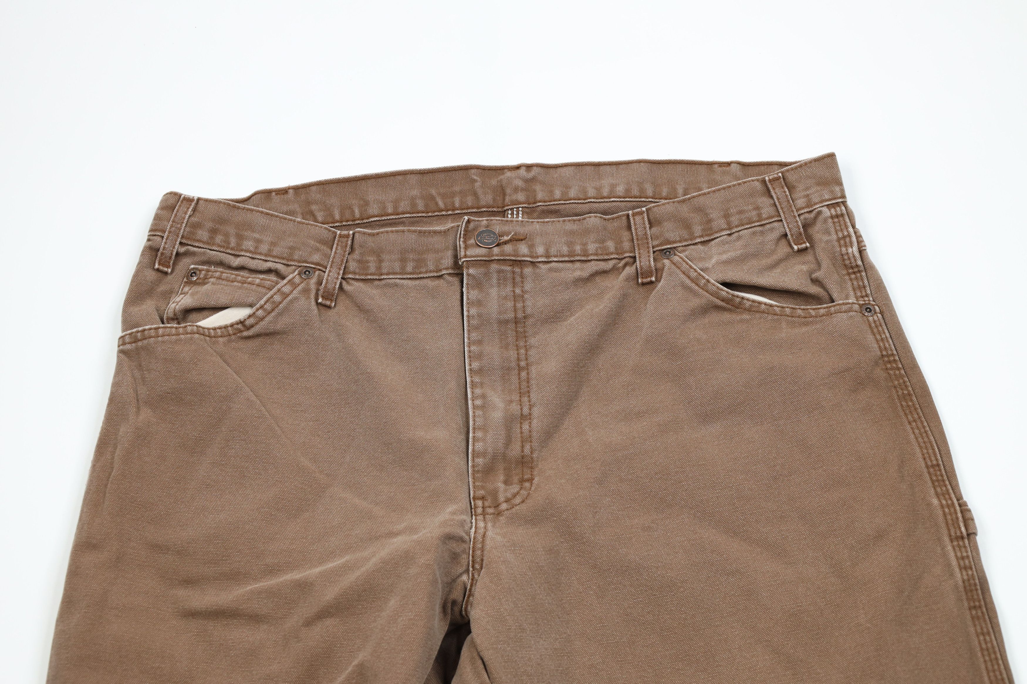 Dickies Vintage Y2K Dickies Wide Leg Dungaree Pants Brown Cotton Size US 38 / EU 54 - 2 Thumbnail