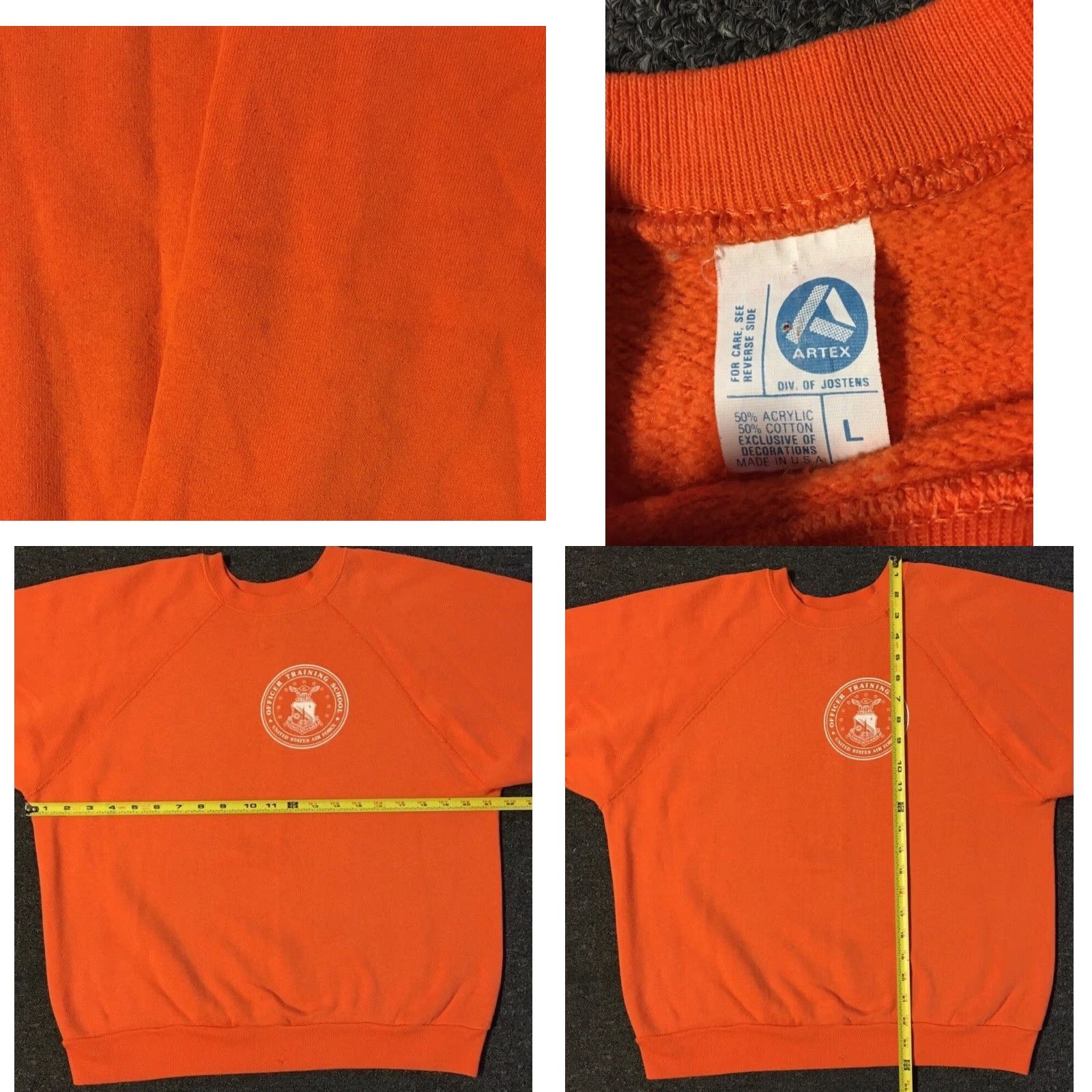 Vintage Vtg Air Force Officer Training School Sweatshirt Hoodie S Men Orange Boxy 70s 80s Grunge USAF Size US S / EU 44-46 / 1 - 8 Thumbnail