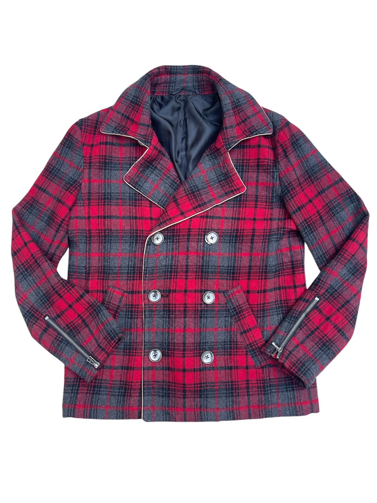 Japanese Brand Semantic Design Vintage Plaid Double Breasted Jacket Size US S / EU 44-46 / 1 - 2 Thumbnail