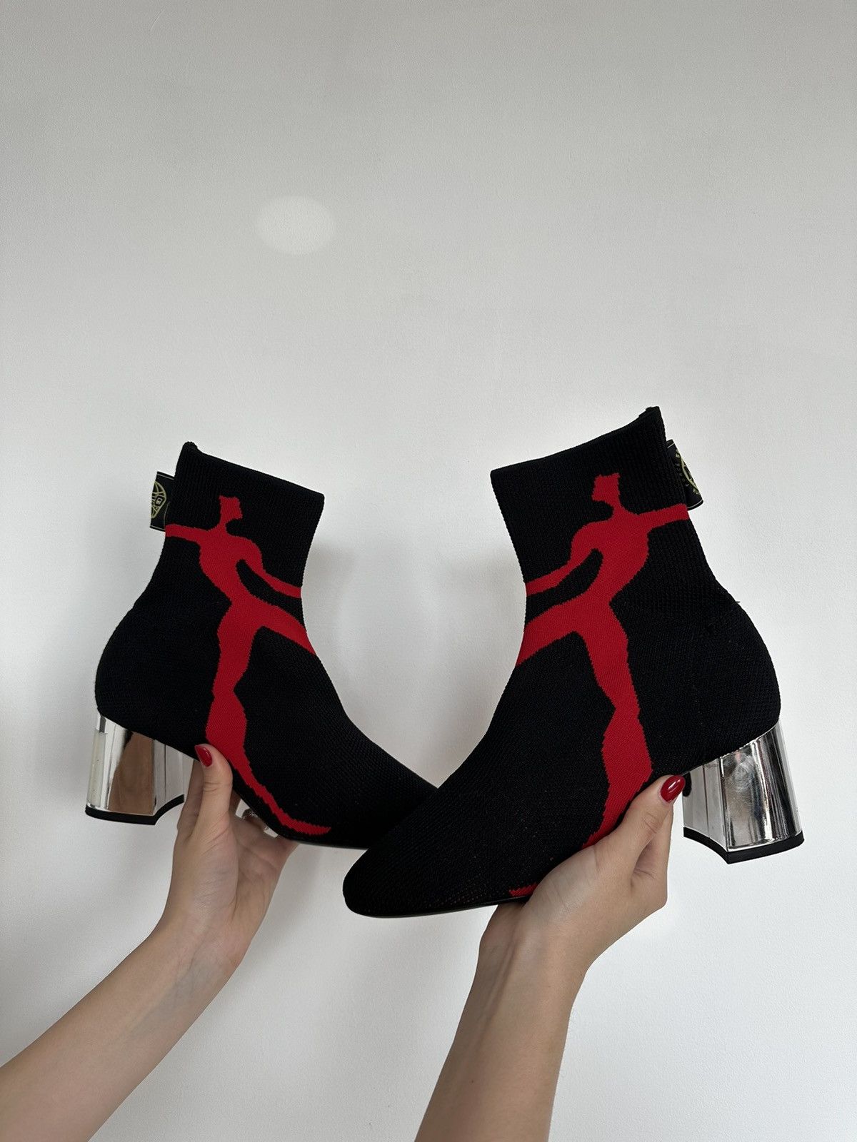 image of Alexander Mcqueen Mcq Print Rush Ankle Boot in Black, Women's (Size 11)