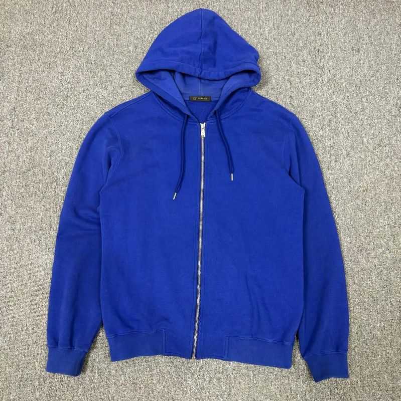 Versace Blue Cotton Hooded Sweatshirt 0089