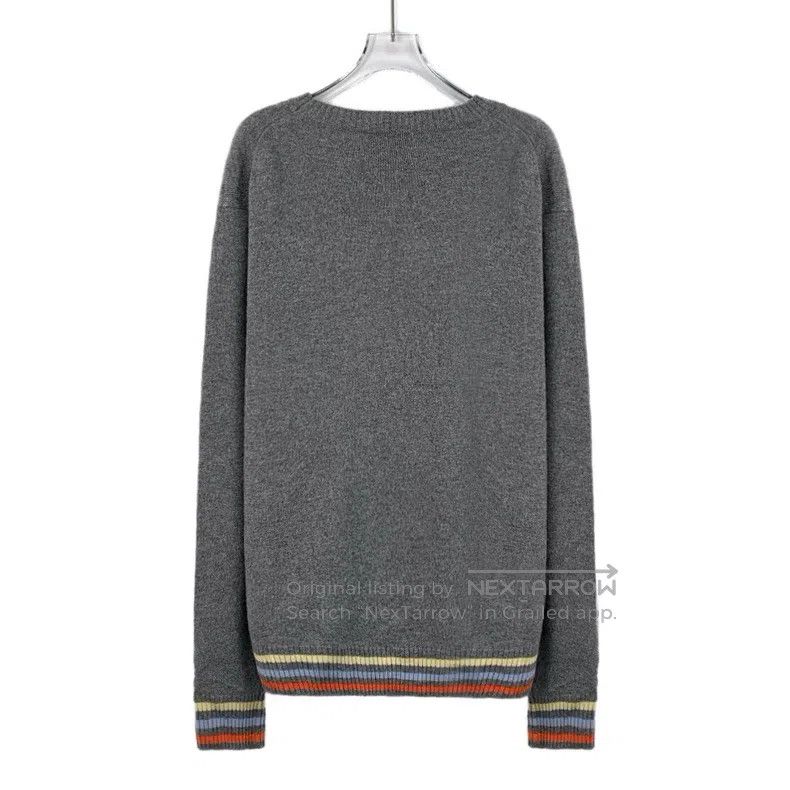 Dior Dior Dark gray logo letter stripe inlaid wool round-neck l Size US XL / EU 56 / 4 - 2 Thumbnail