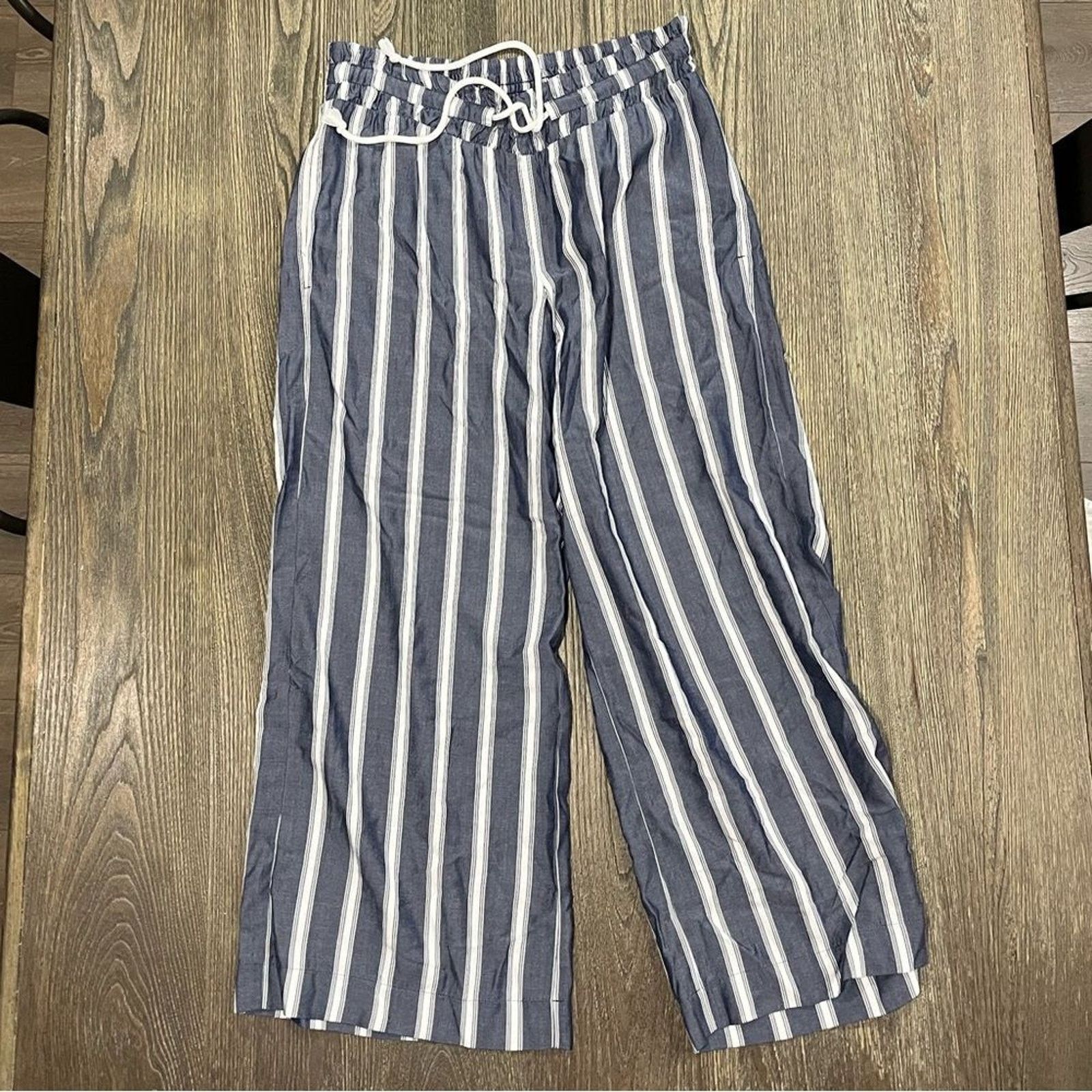 J. Jill NWOT J. Jill Wide Leg Pants Striped High-Rise Tie Front S Size 27" / US 4 / IT 40 - 1 Thumbnail