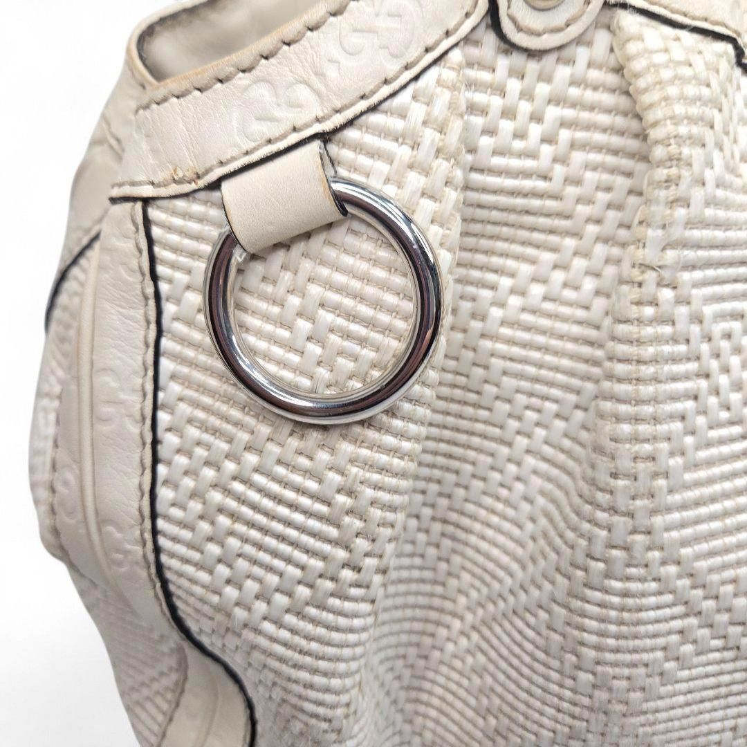 Gucci Gucci - Sukey White Leather Tweed Luxury Shoulder Bag Size ONE SIZE - 3 Thumbnail