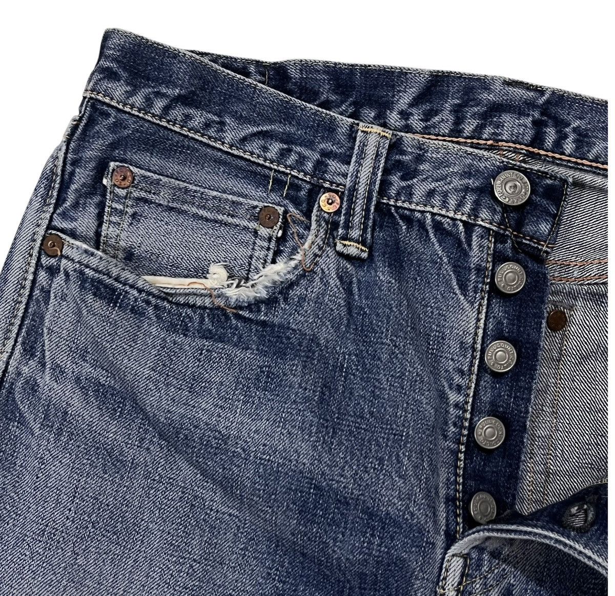 Full Count & Co. Vintage Full count selvedge distressed pants Size US 32 / EU 48 - 5 Thumbnail