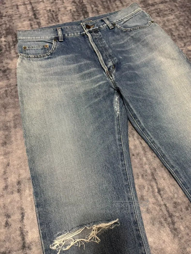 Saint Laurent Paris Saint Laurent Paris Cat Claw Light Blue Patchwork Slash Je Size US 33 - 3 Thumbnail