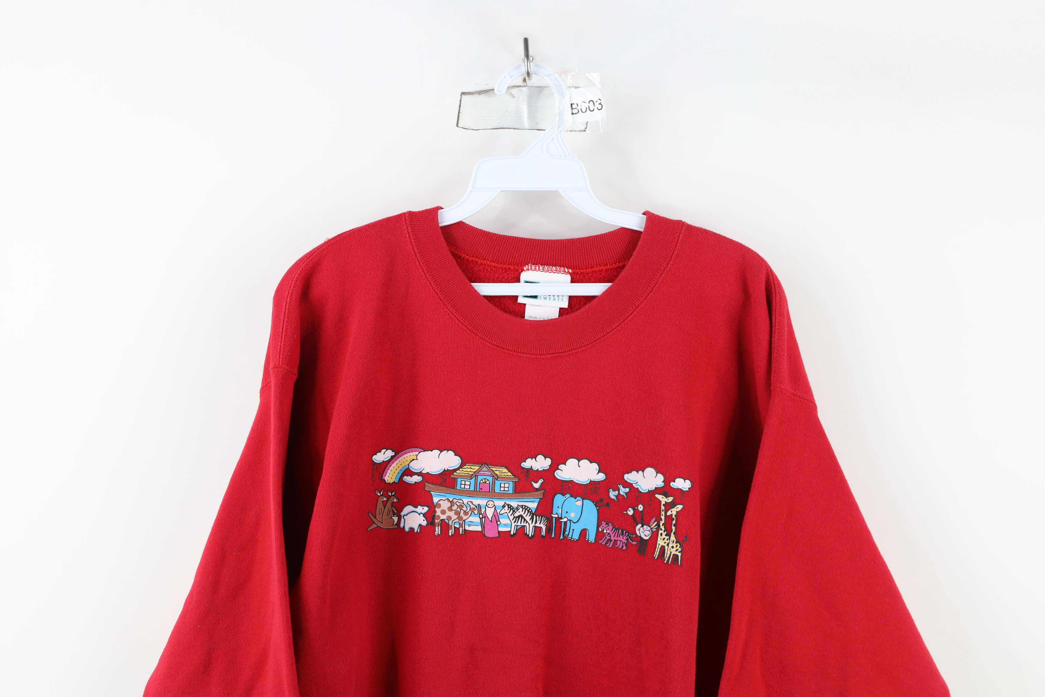 Vintage Vintage 90s Christian Ark Animals Crewneck Sweatshirt USA Size L / US 10 / IT 46 - 2 Thumbnail