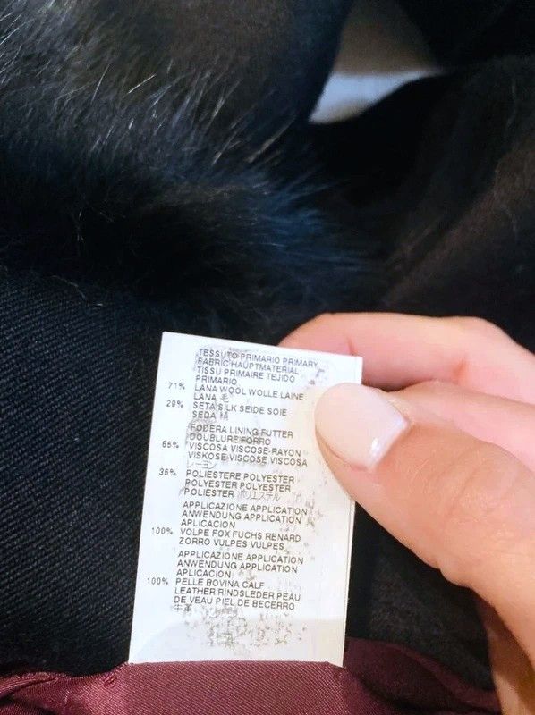 Dsquared2 Dsquared² Black Wool Coat with Fox Fur Collar Size S / US 4 / IT 40 - 4 Thumbnail