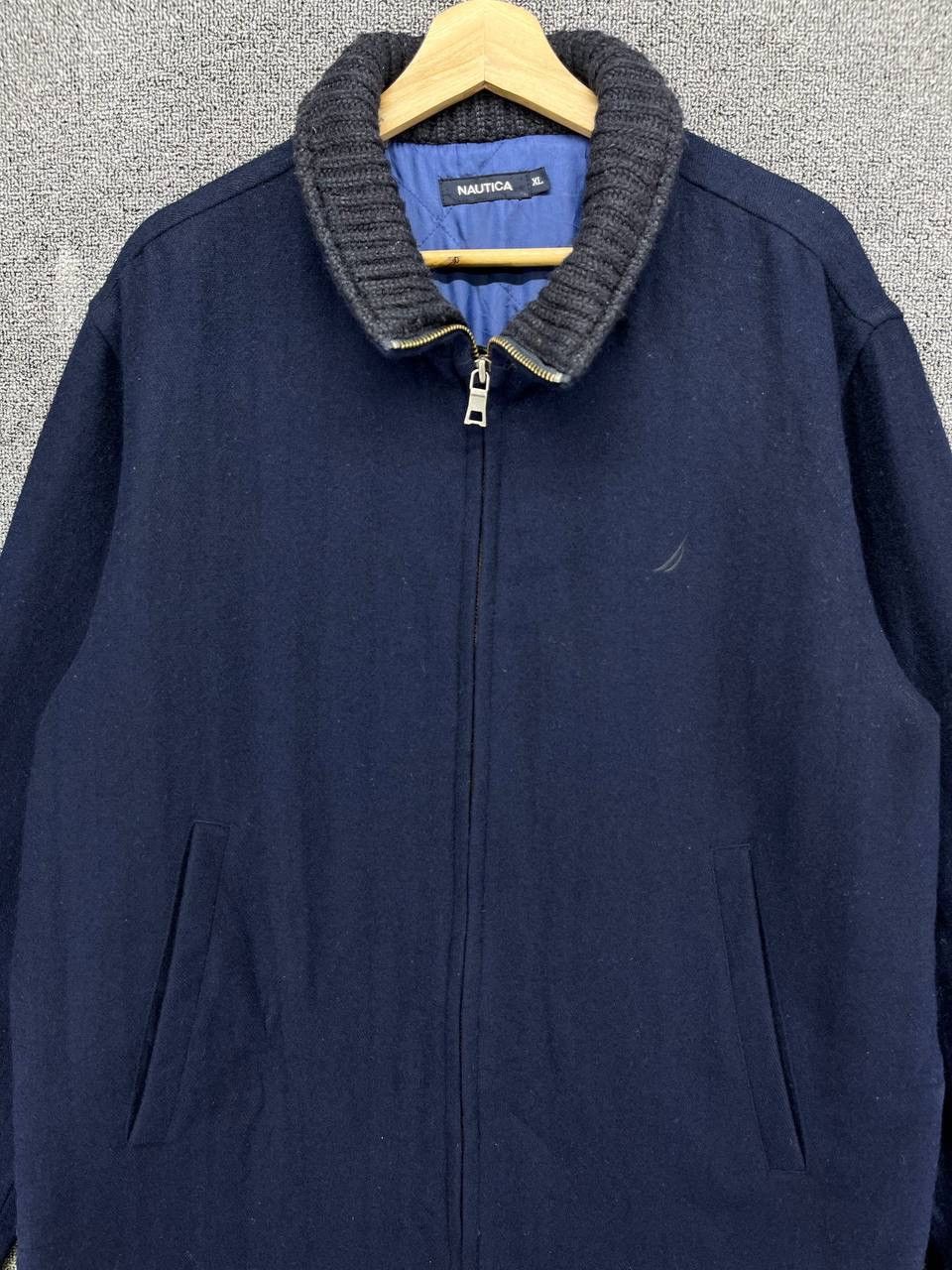 Nautica Vintage Nautica Navy Blue Wool Jacket Size US XL / EU 56 / 4 - 5 Thumbnail