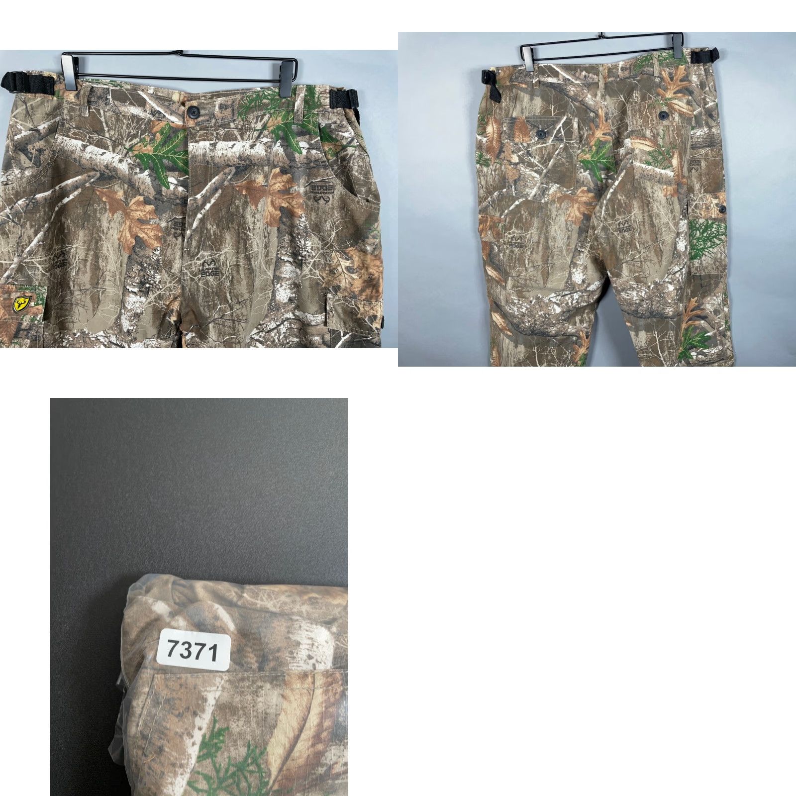 Realtree Scent Blocker Cargo Pants Men 2XL Camouflage Green Realtree Edge 90s Army Nature Flat Front Zip Fly Pockets Cotton-Blend Polyester Straight Leg Cargo Size US 41 - 9 Thumbnail