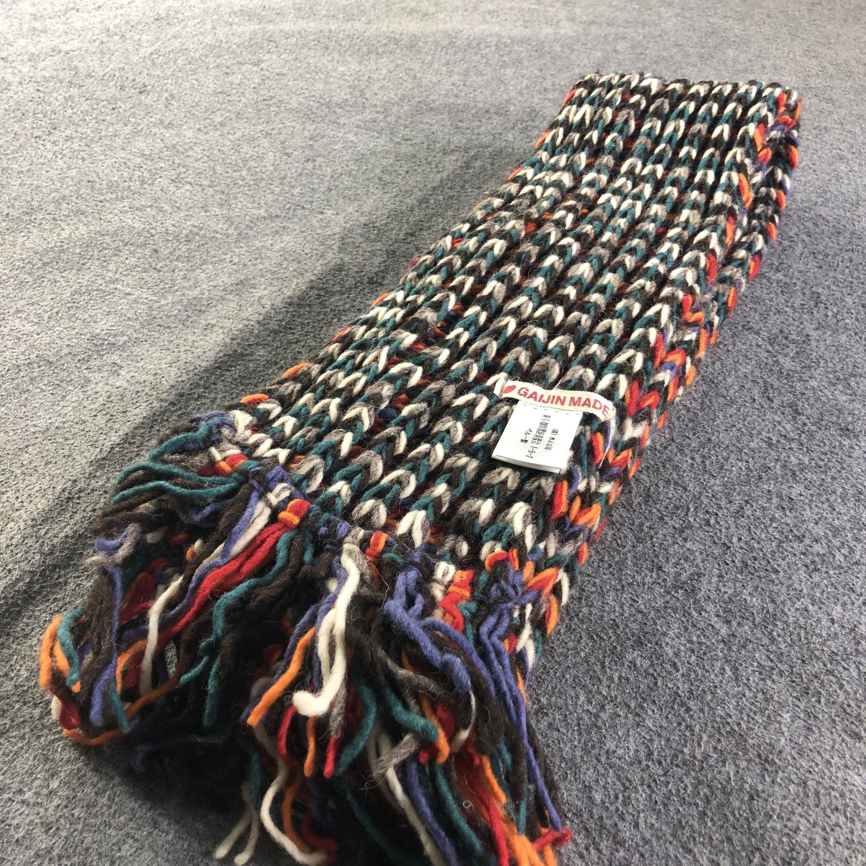 Japanese Brand Gaijin Made Knit Wool Scarf Muffler V1941 Size ONE SIZE - 4 Thumbnail