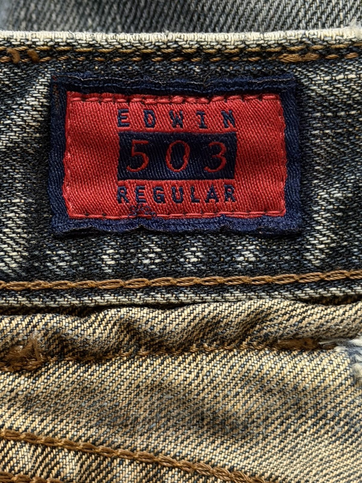Edwin Vintage 90s Edwin 503zz Faded Wash Distress Straight Leg Size US 30 / EU 46 - 7 Thumbnail
