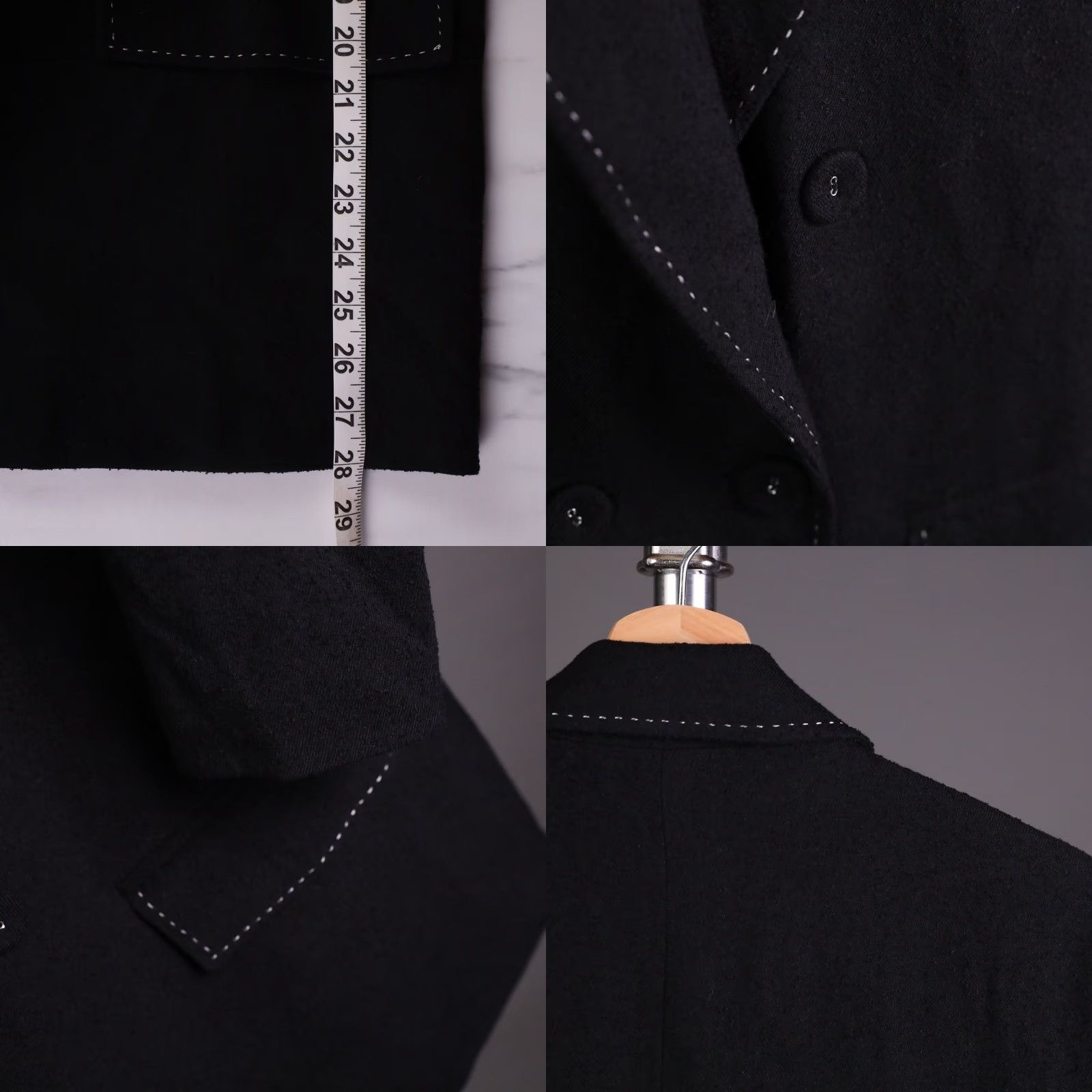 Doublet TRNY USA Oversized Blazer Jacket Women's XXL Black Double Breasted NWT Pattern Solid with Contrast Stitching Short Jacket Adults Women Size XXL / US 16-18 / IT 52-54 - 8 Thumbnail
