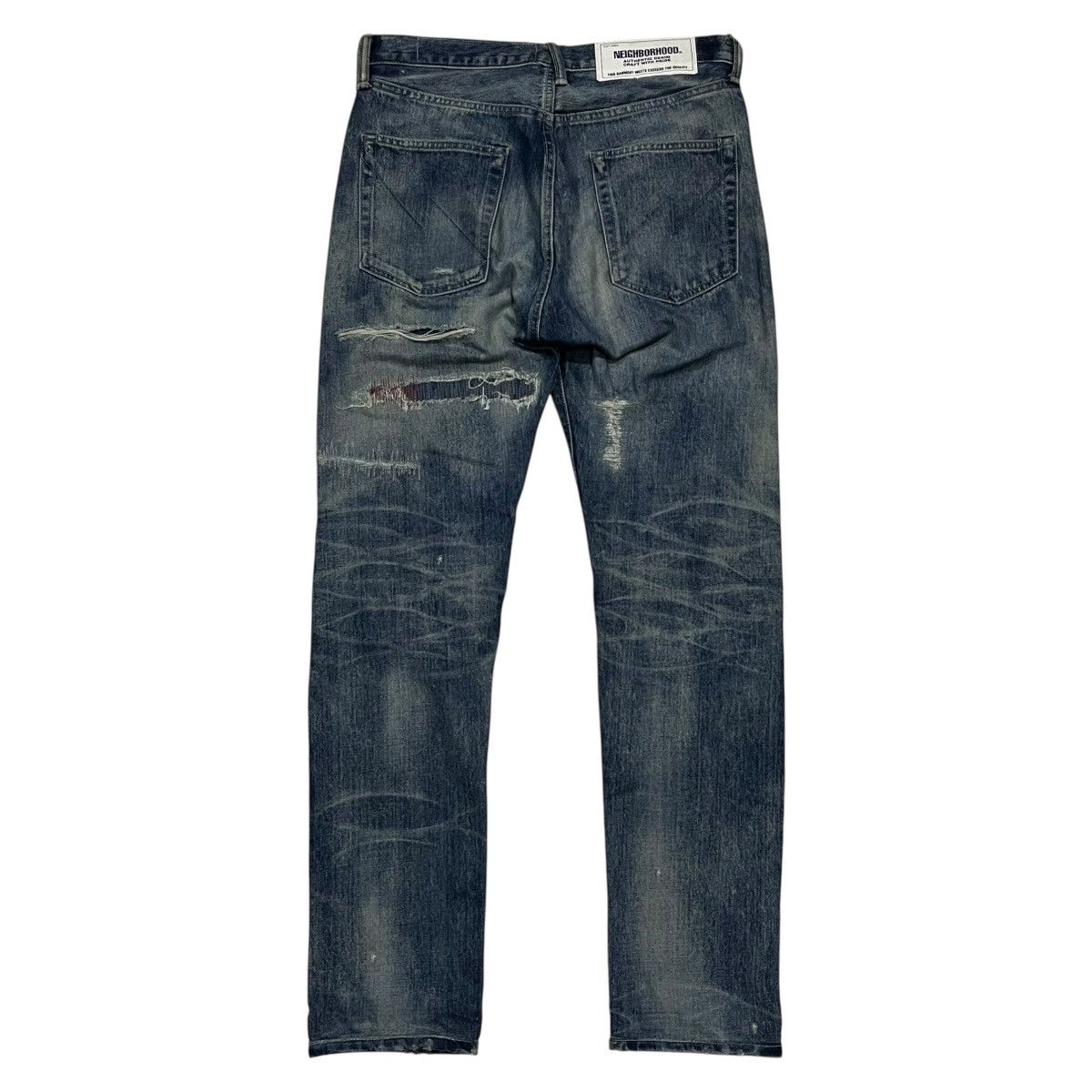Neighborhood Neighborhood DP-Mid Distressed Selvedge Denim Pants Size US 33 - 2 Thumbnail