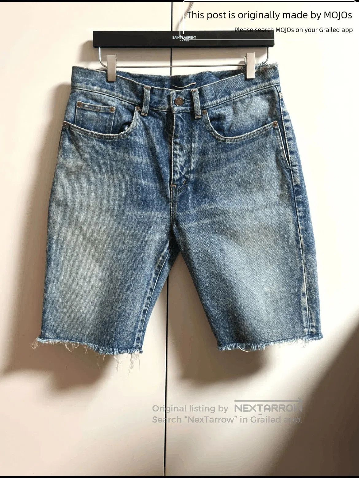 Saint Laurent Paris Sz 32 Saint Laurent Paris Distressed Wash Denim Shorts. Size US 32 / EU 48 - 1 Thumbnail