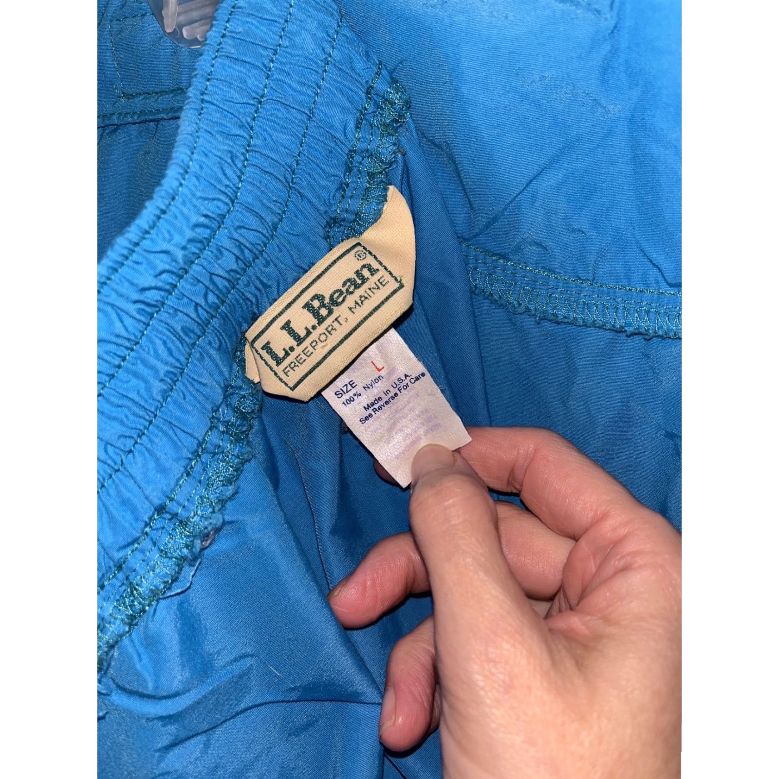 Vintage VINTAGE L.L. Bean Pants Women's Nylon Zip Side Turquoise Supplex 1 Zip Closure Outdoor Casual Travel Workwear Regular L Size 36" / US 14 / IT 50 - 4 Thumbnail