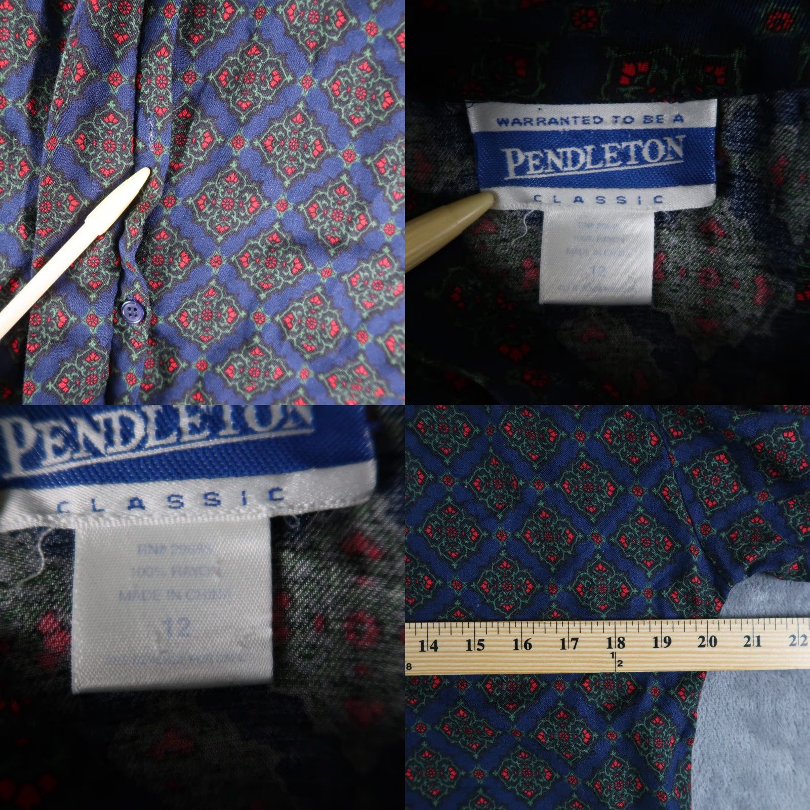 Pendleton VINTAGE Pendleton Blouse Shirt 12 Womens Paisley Floral Rayon Button Up Cardigan? Size XL / US 12-14 / IT 48-50 - 8 Thumbnail