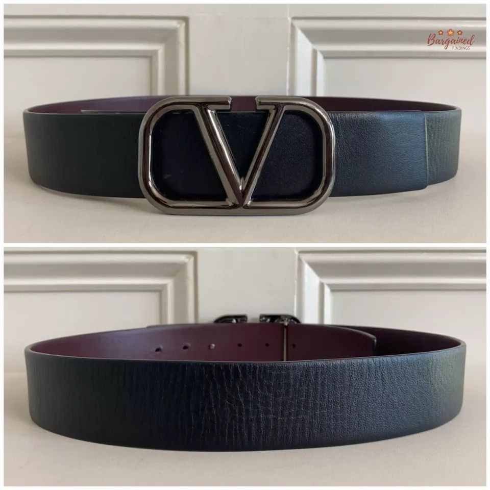 Valentino VALENTINO GARAVANI Chocolate Calfskin VLogo Signature Belt Size 28 - 9 Thumbnail
