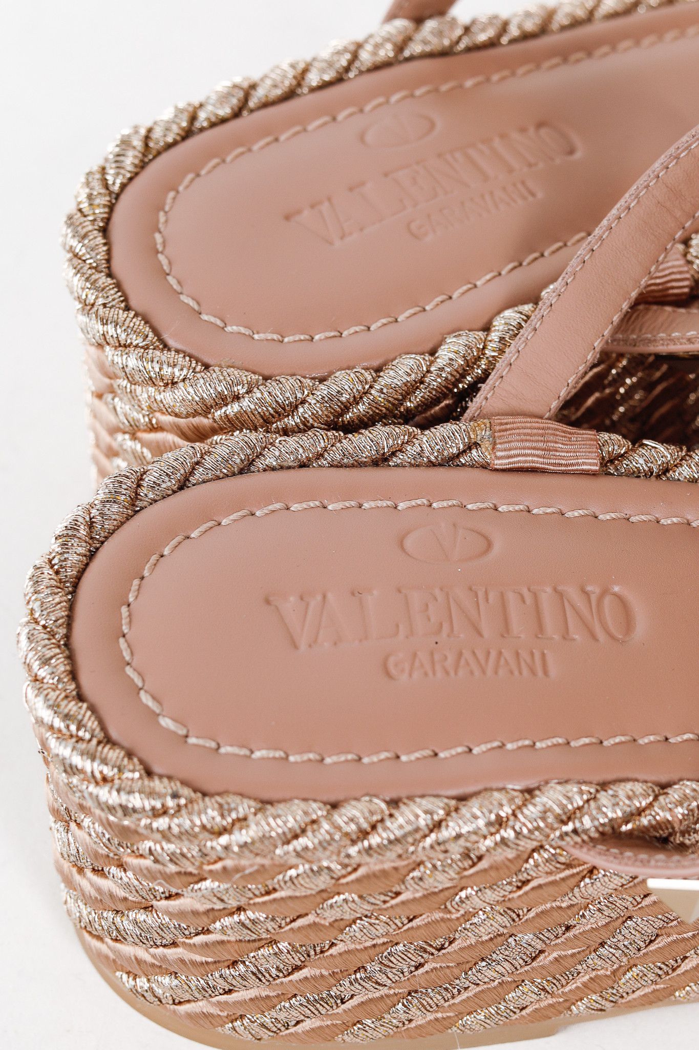 Valentino Valentino Garavani Rockstud Double Espadrille Wedge Sandals Size US 10.5 / IT 40.5 - 10 Thumbnail