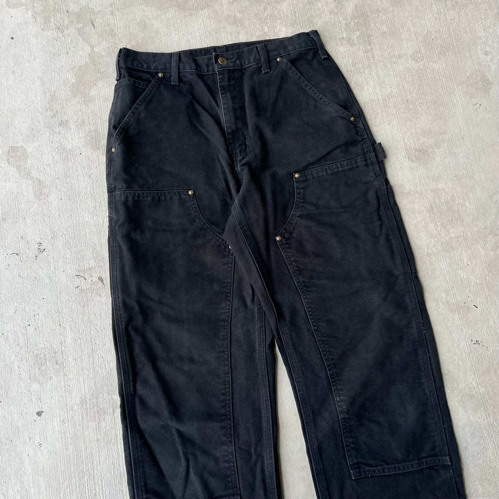 Carhartt × Vintage Carhartt black double knee work wear carpenter pants Size US 29 - 2 Thumbnail